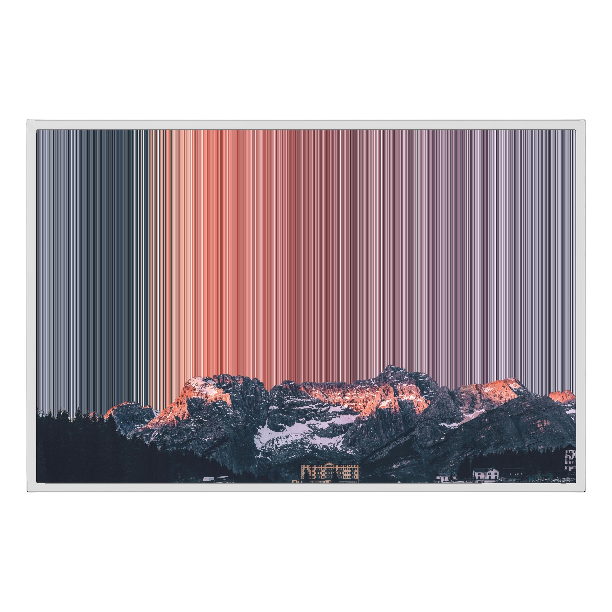 34×24" Metallic Float Frame Canvas - White Frame variant