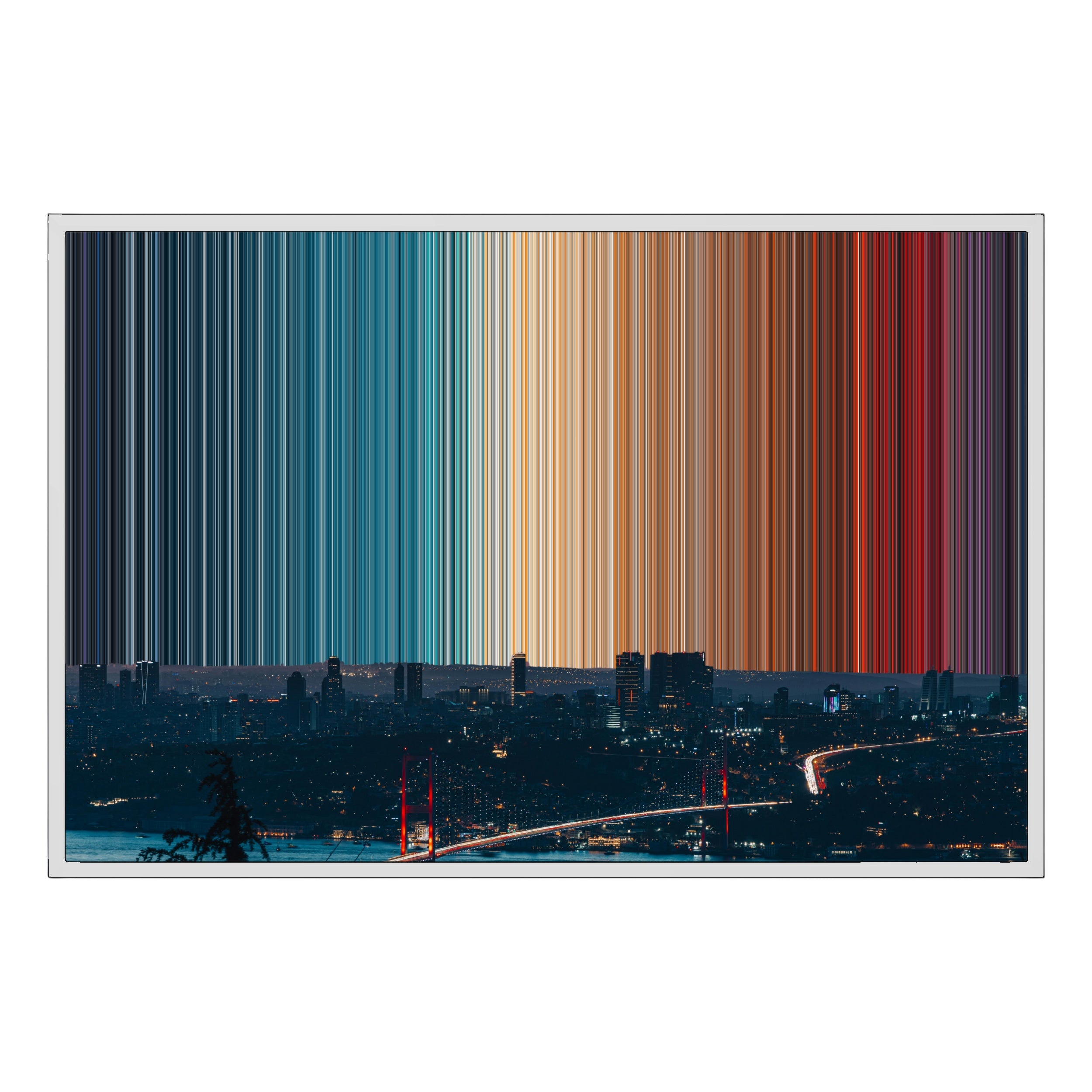 34×24" Metallic Float Frame Canvas - White Frame variant