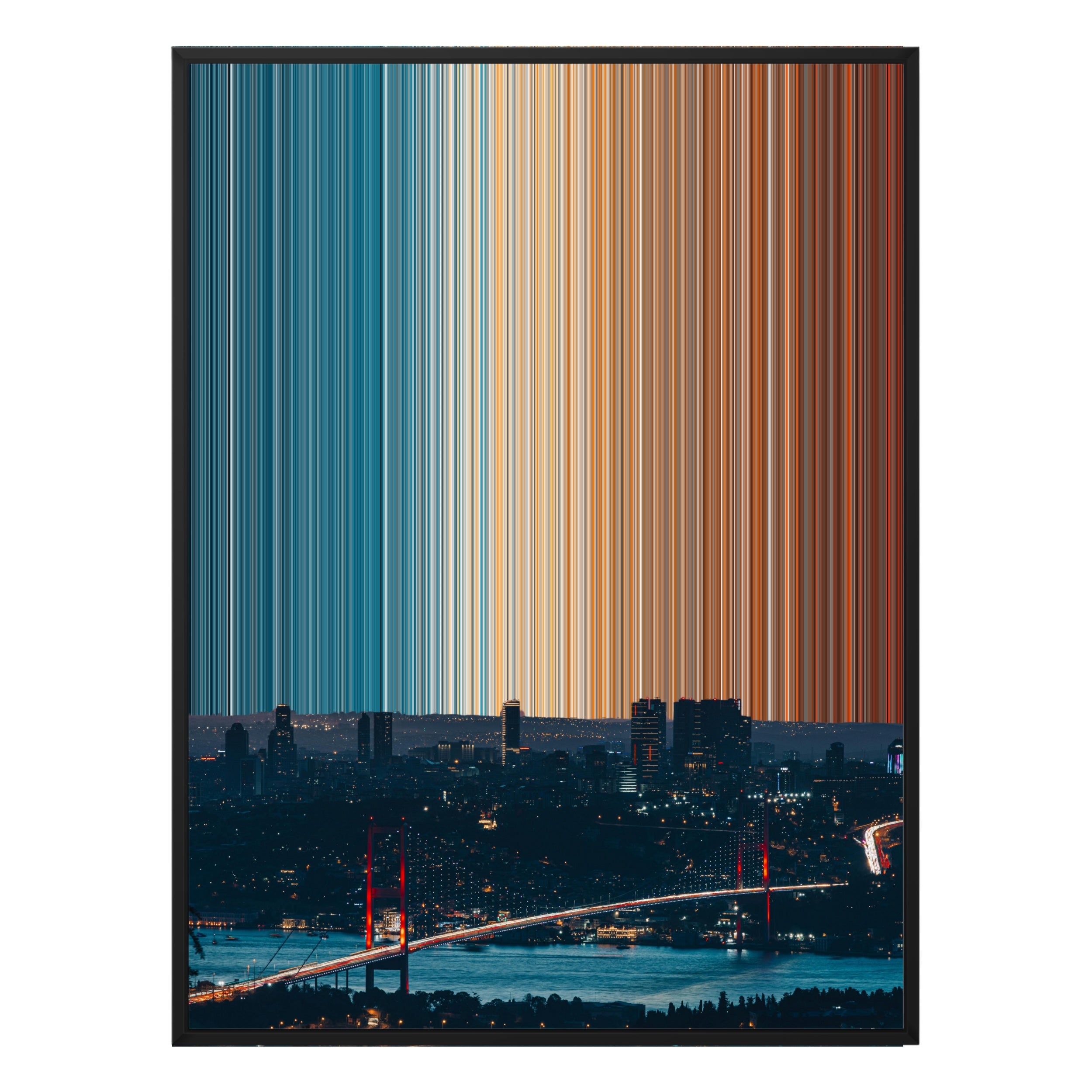 34×28" Metallic Float Frame Canvas - Black Frame variant