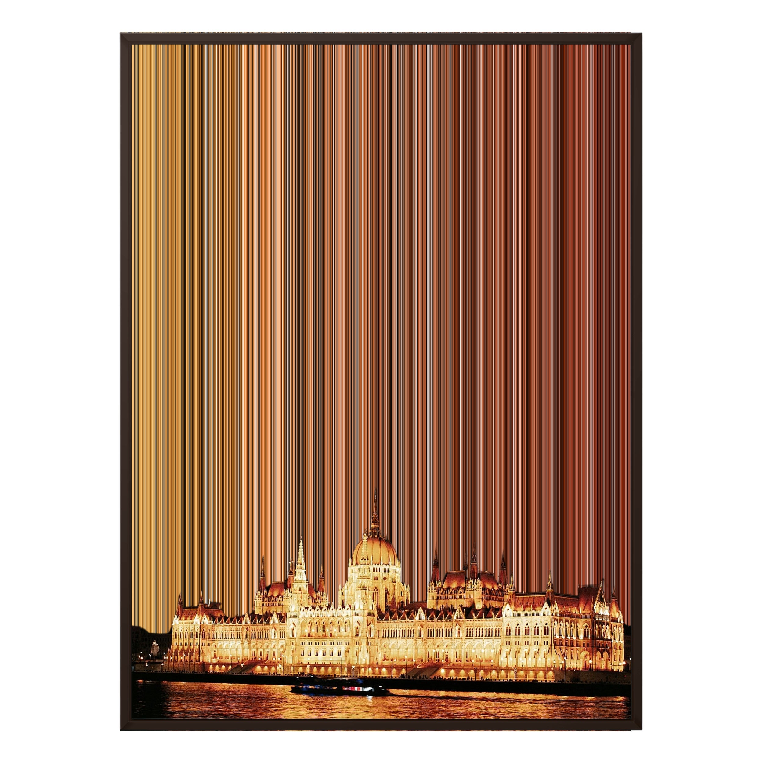 34×28" Metallic Float Frame Canvas - Brown Frame variant