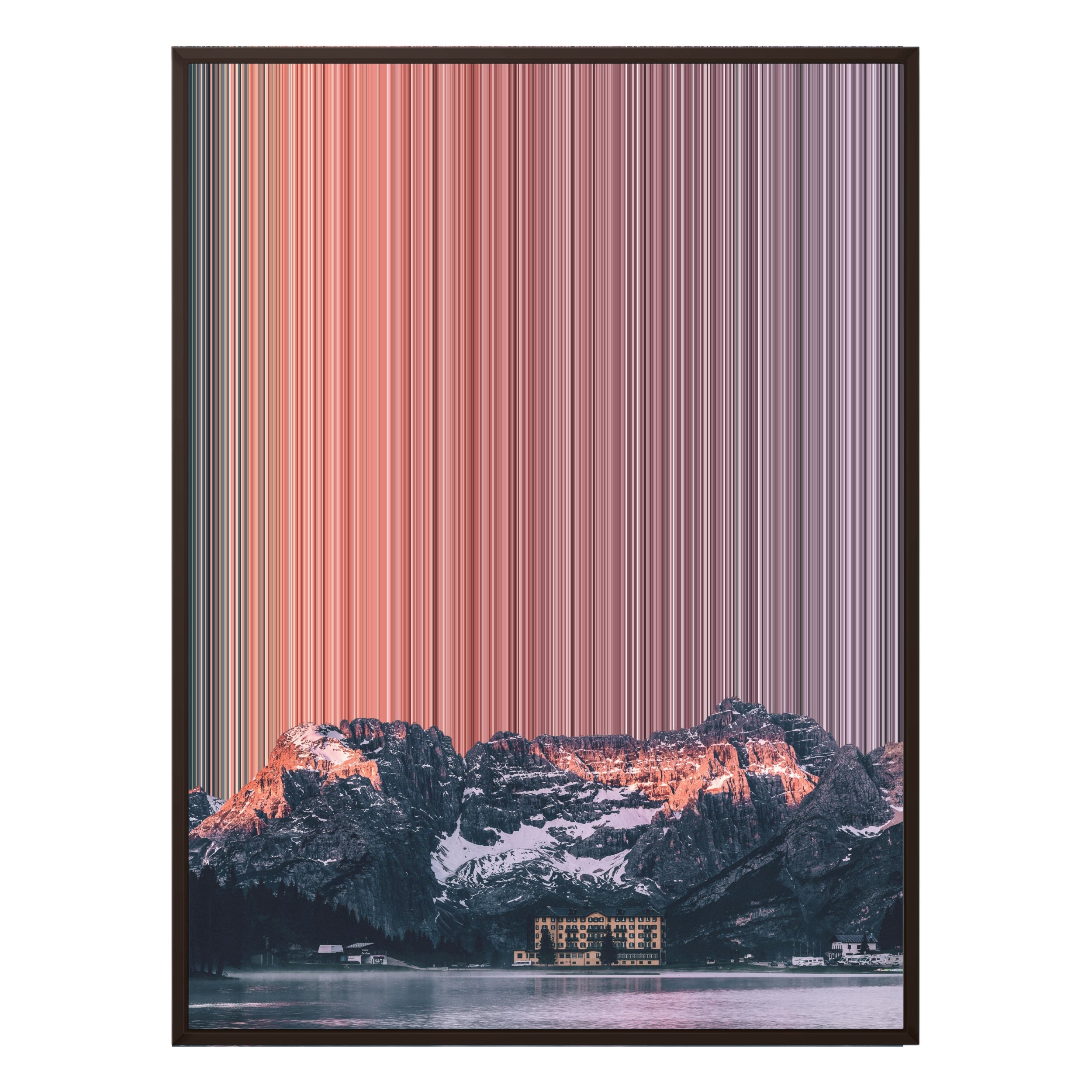 34×28" Metallic Float Frame Canvas - Brown Frame variant