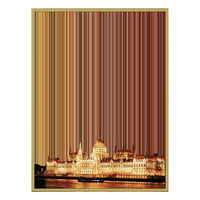 34×28" Metallic Float Frame Canvas - Gold Frame variant