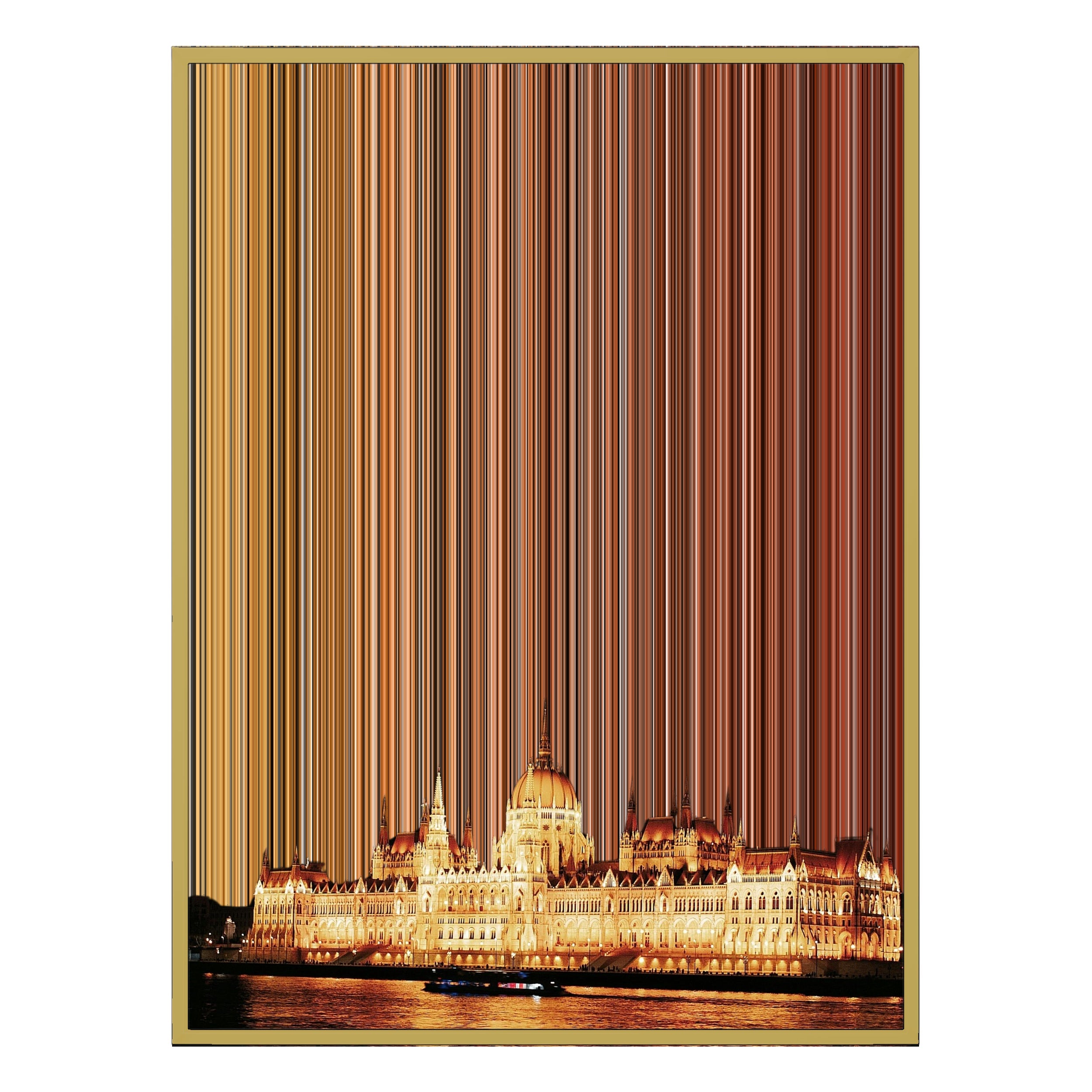 34×28" Metallic Float Frame Canvas - Gold Frame variant