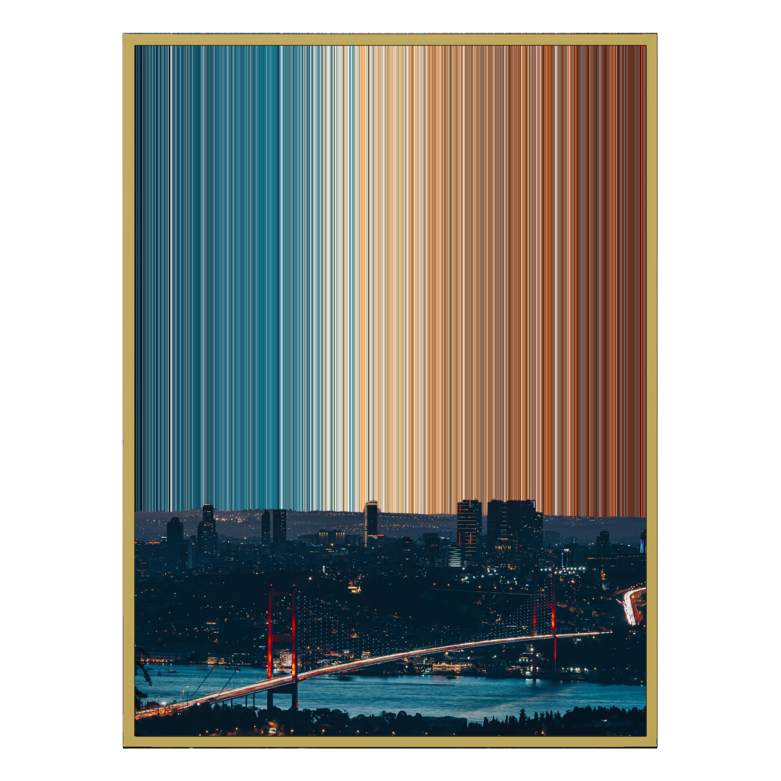 34×28" Metallic Float Frame Canvas - Gold Frame variant