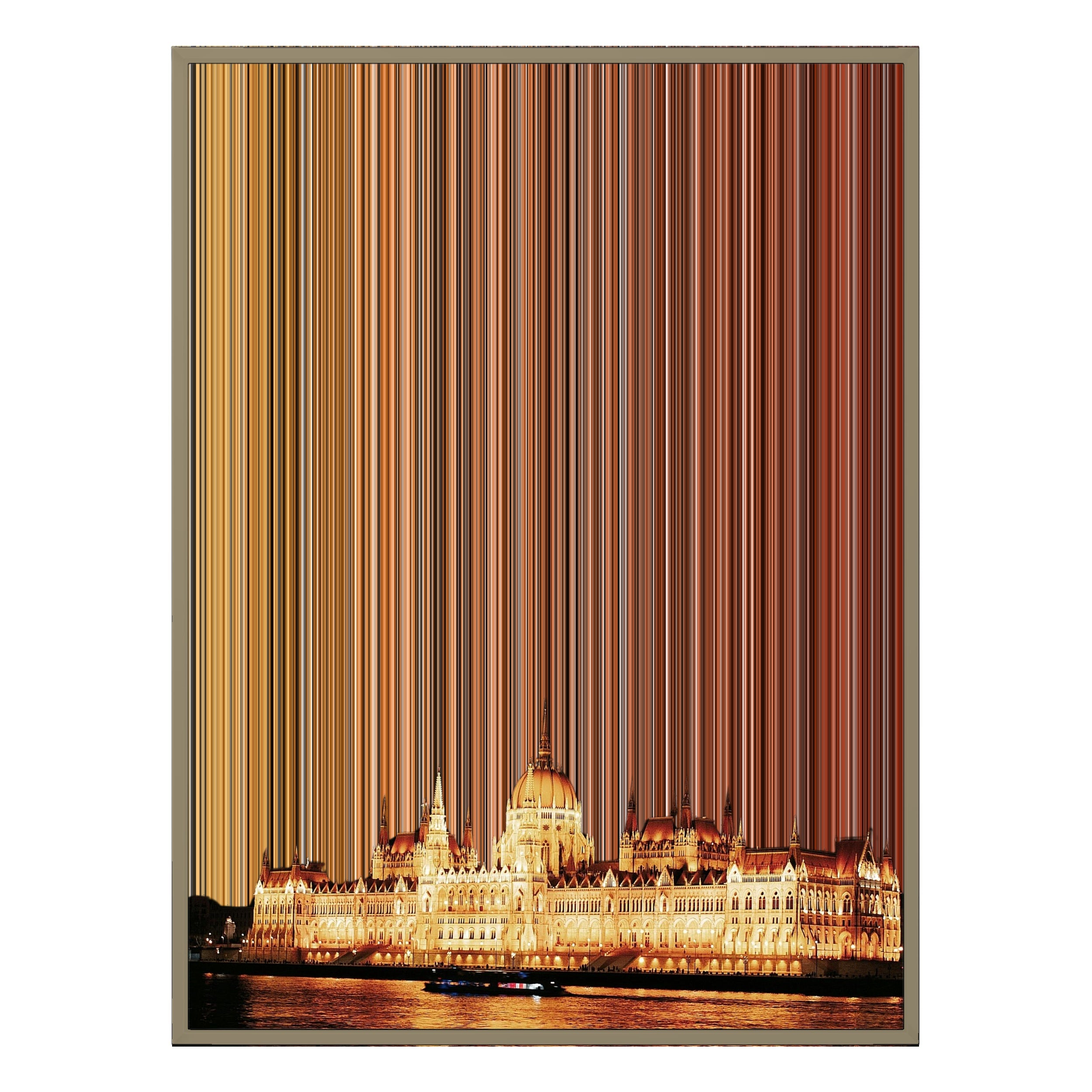 34×28" Metallic Float Frame Canvas - Natural Frame variant