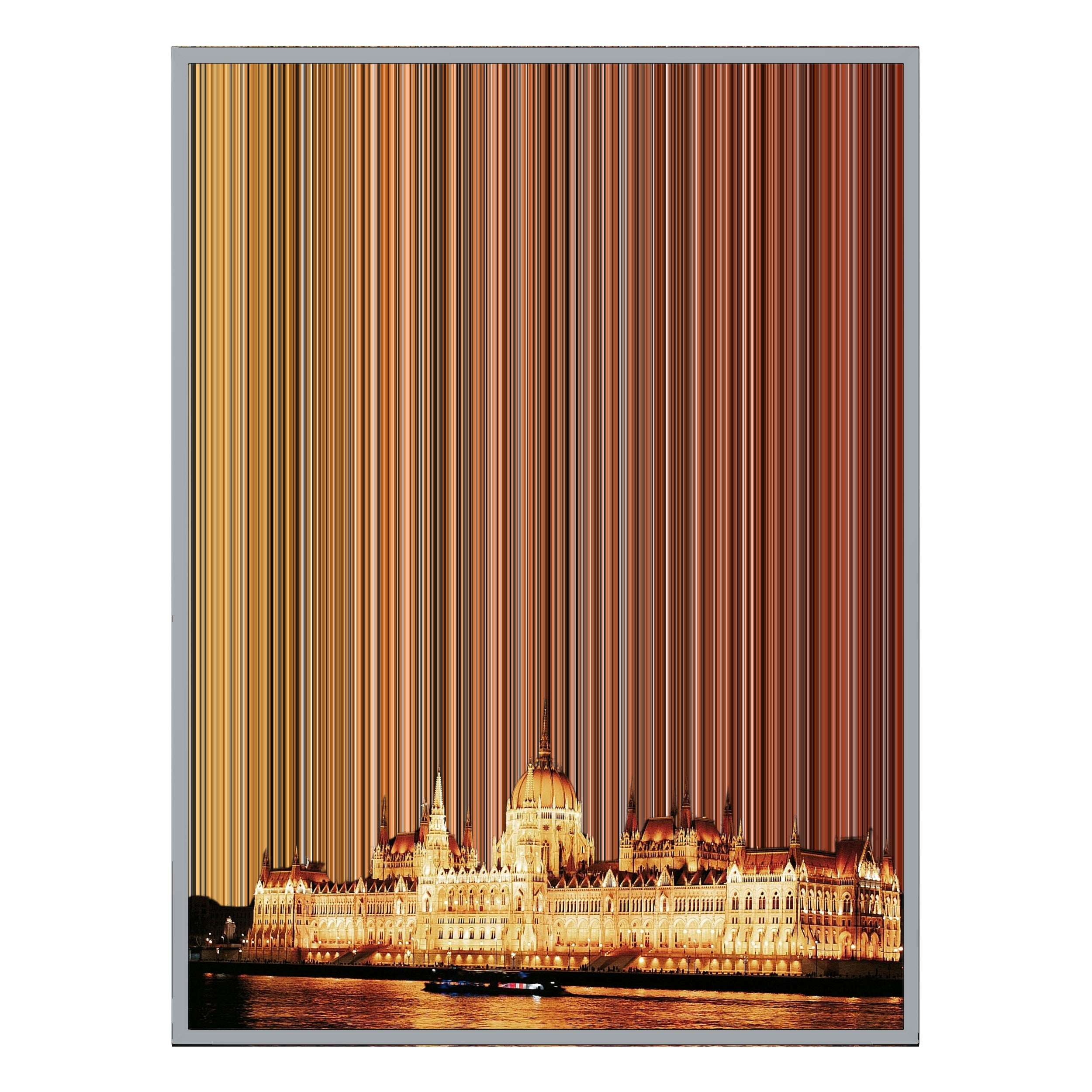 34×28" Metallic Float Frame Canvas - Silver Frame variant