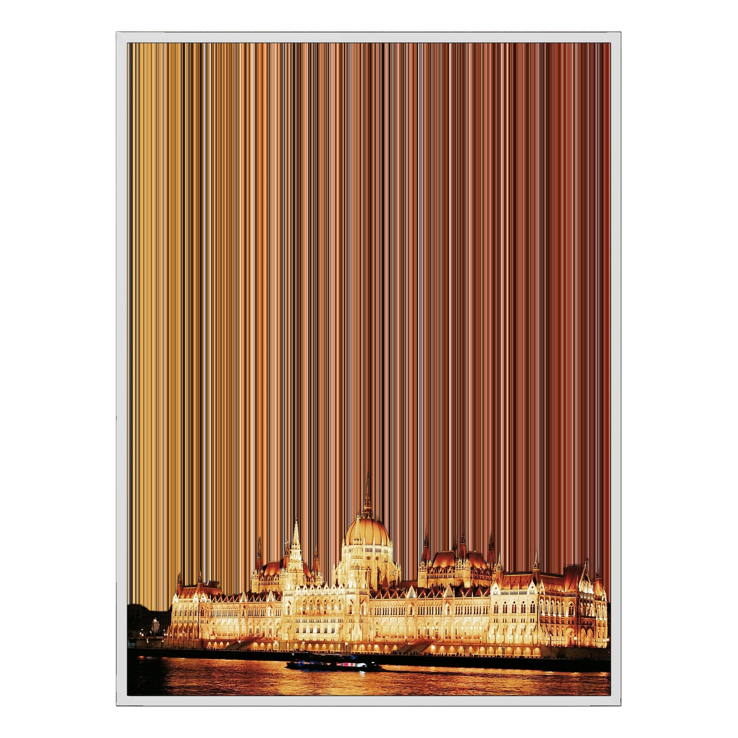 34×28" Metallic Float Frame Canvas - White Frame variant