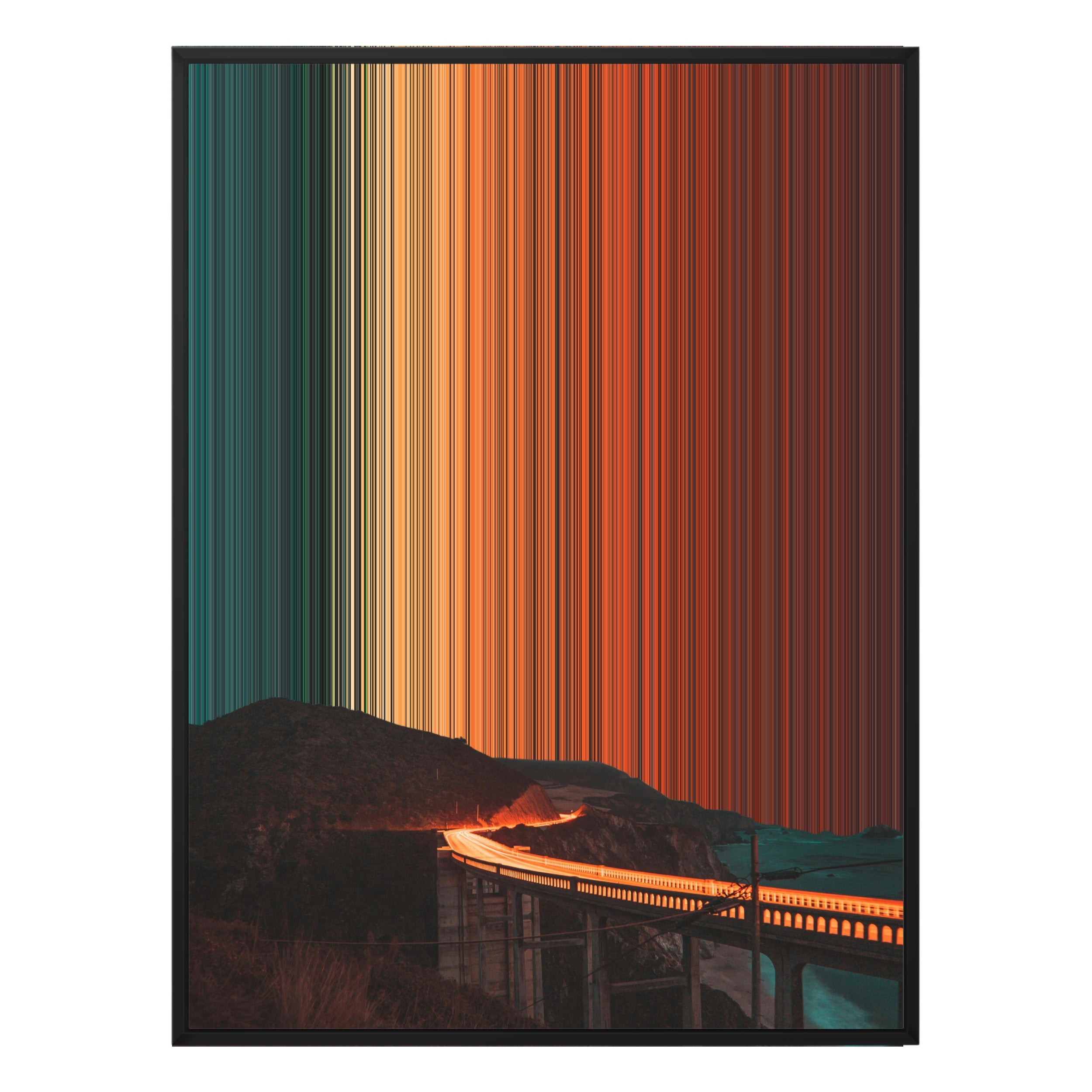 34×42" Metallic Float Frame Canvas - Black Frame variant