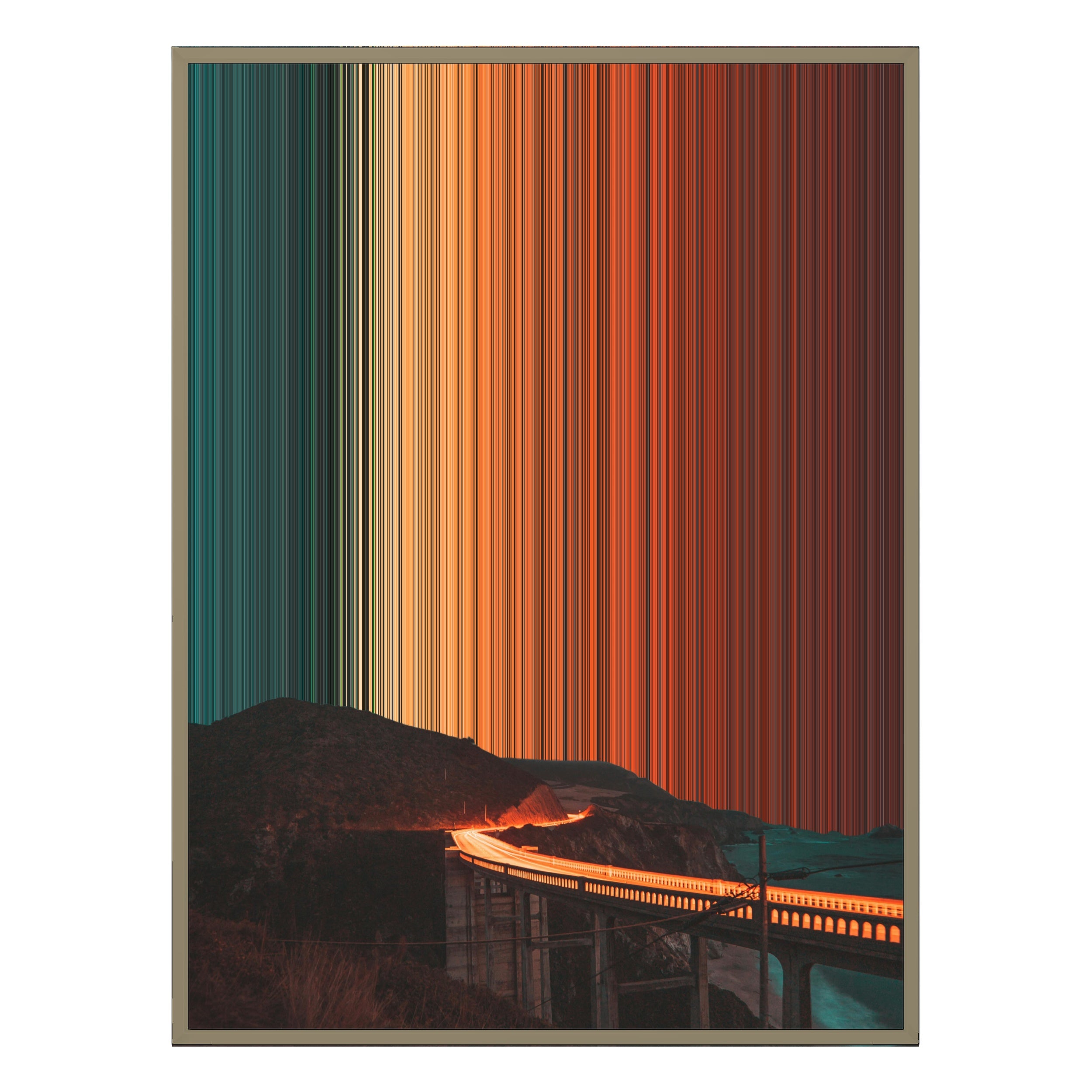 34×42" Metallic Float Frame Canvas - Natural Frame variant