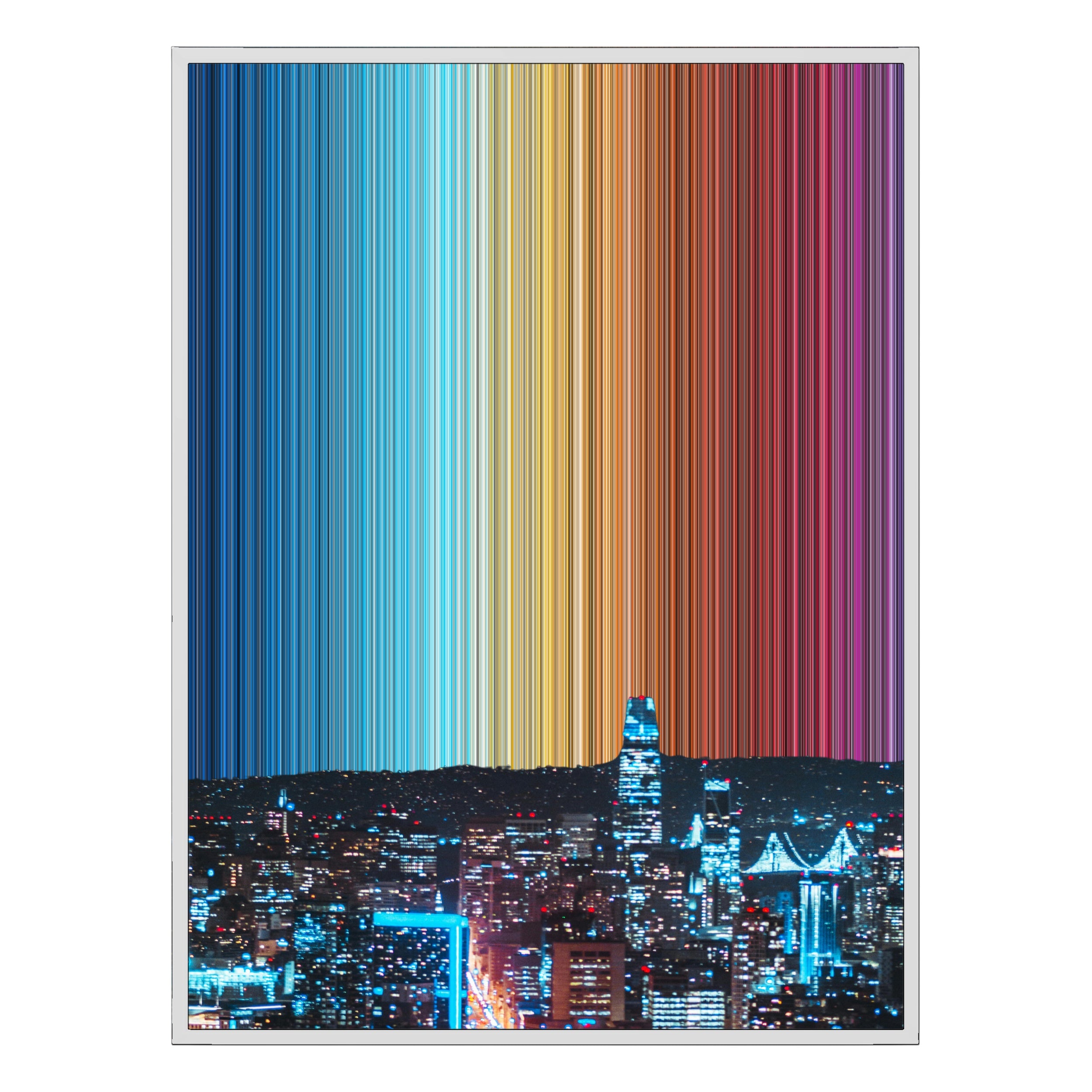 34×42" Metallic Float Frame Canvas - White Frame variant