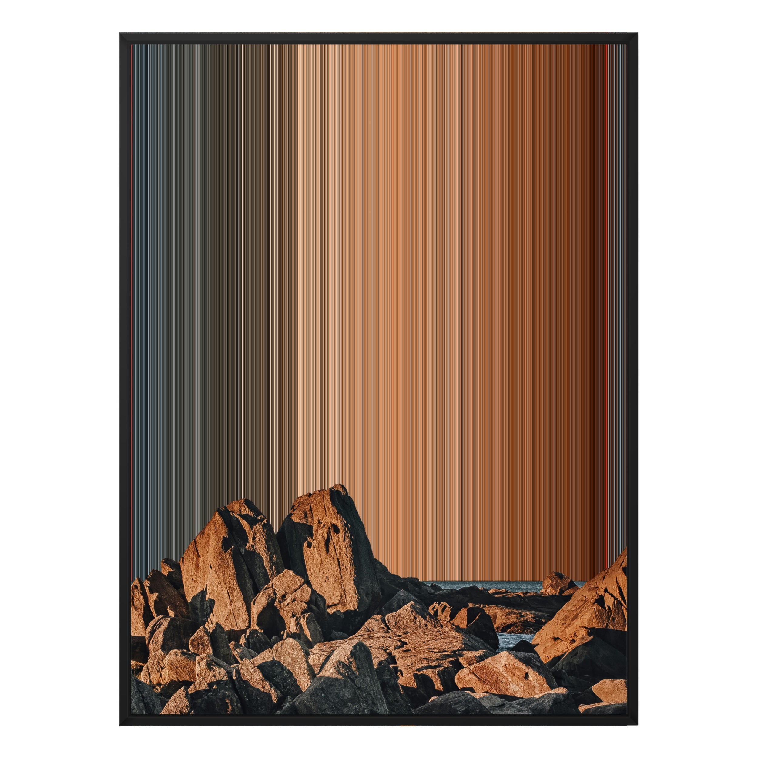 34×46" Metallic Float Frame Canvas - Black Frame variant