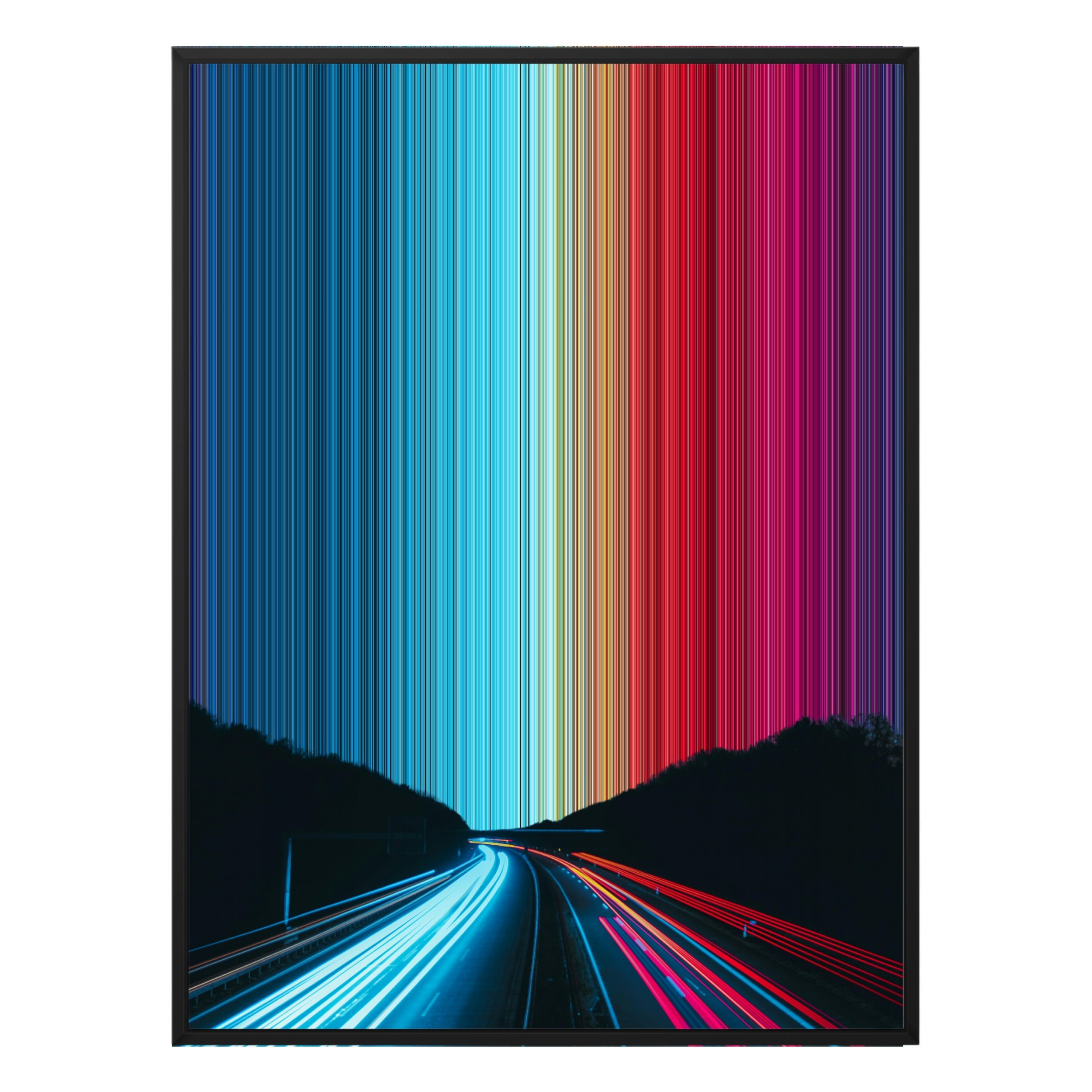 34×46" Metallic Float Frame Canvas - Black Frame variant