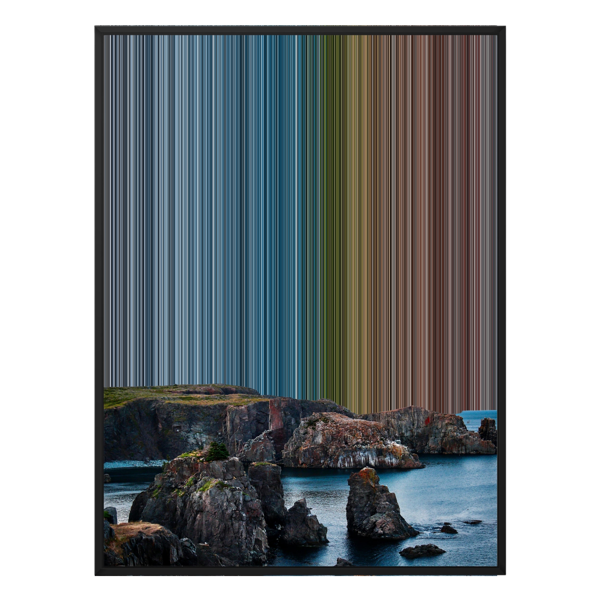 34×46" Metallic Float Frame Canvas - Black Frame variant
