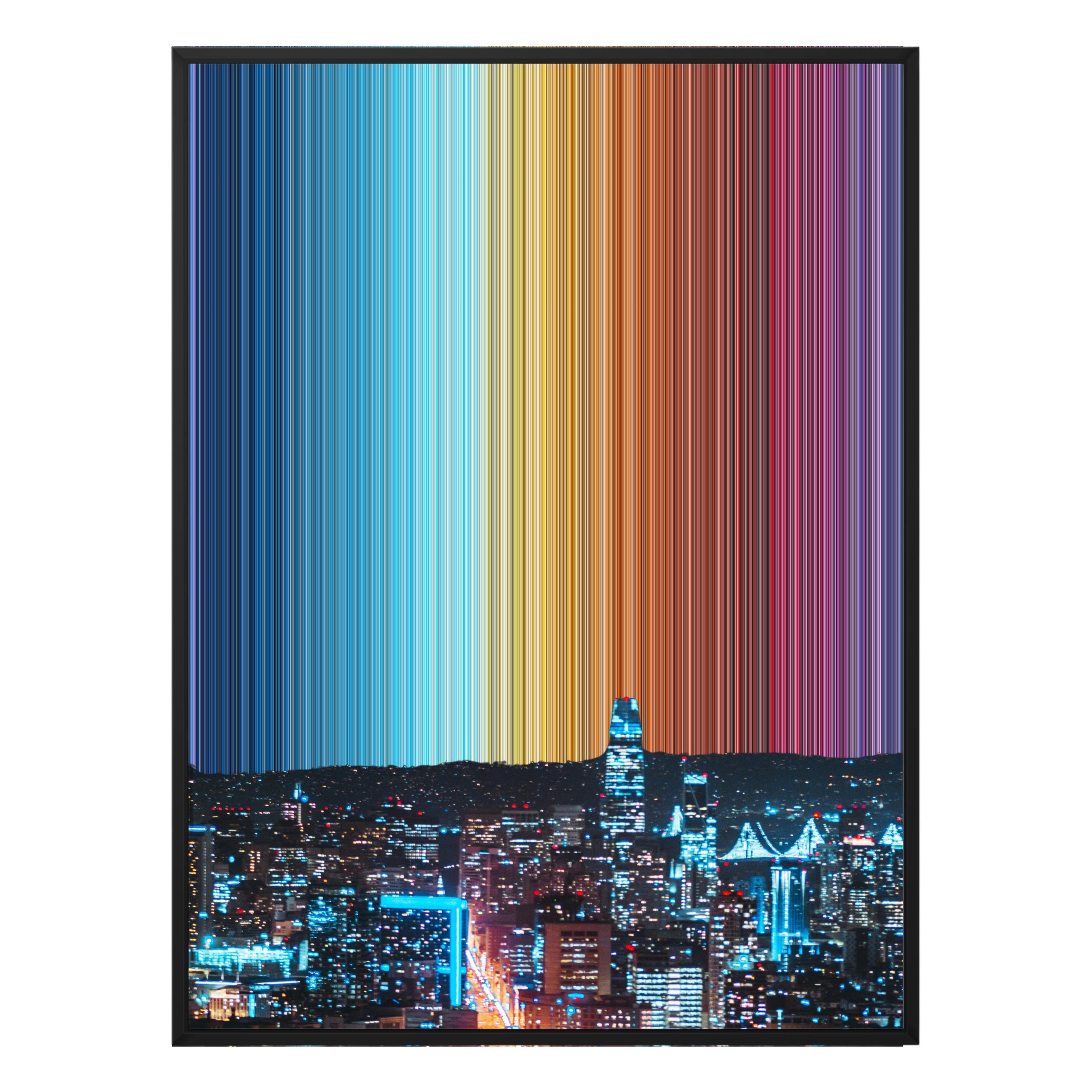 34×46" Metallic Float Frame Canvas - Black Frame variant