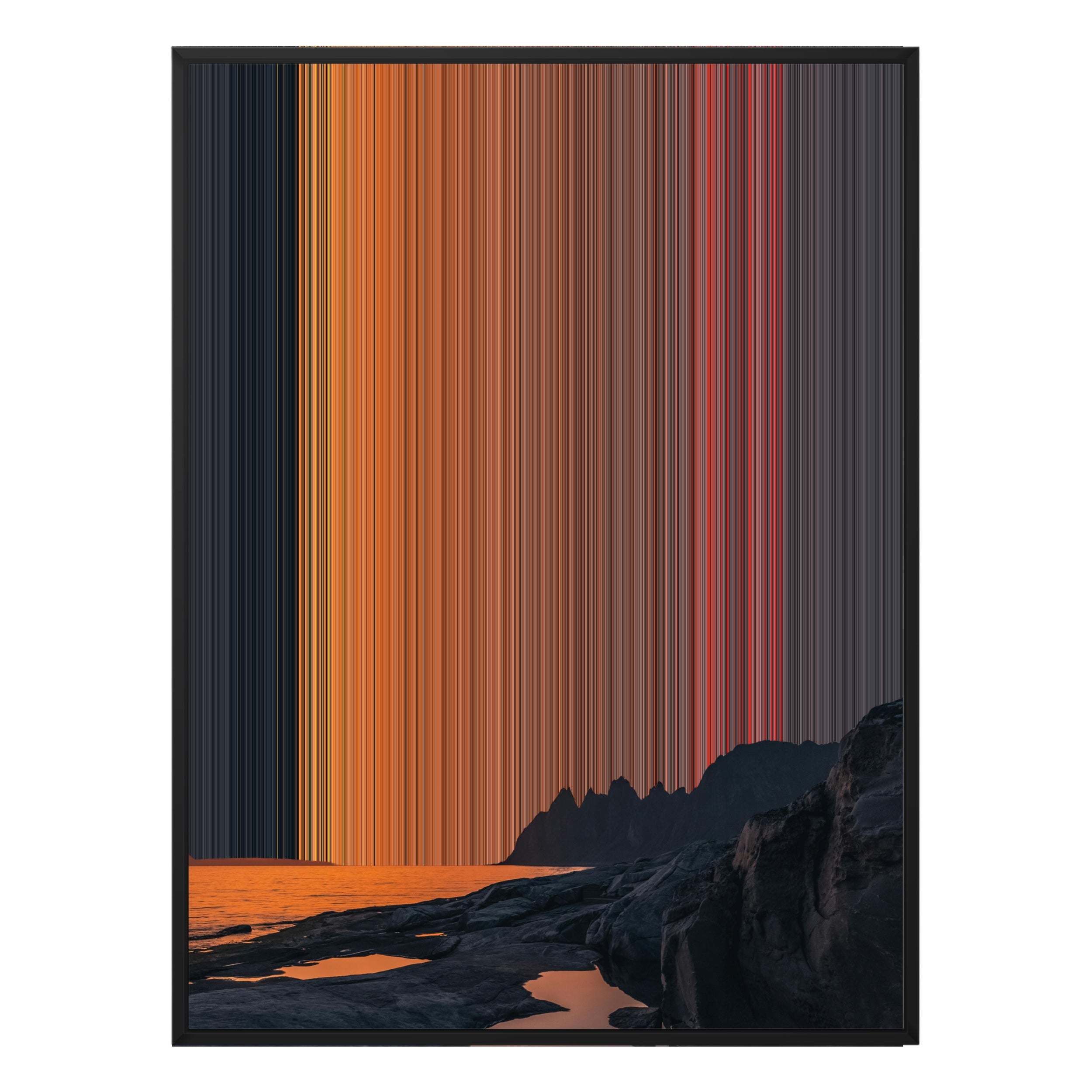 34×46" Metallic Float Frame Canvas - Black Frame variant