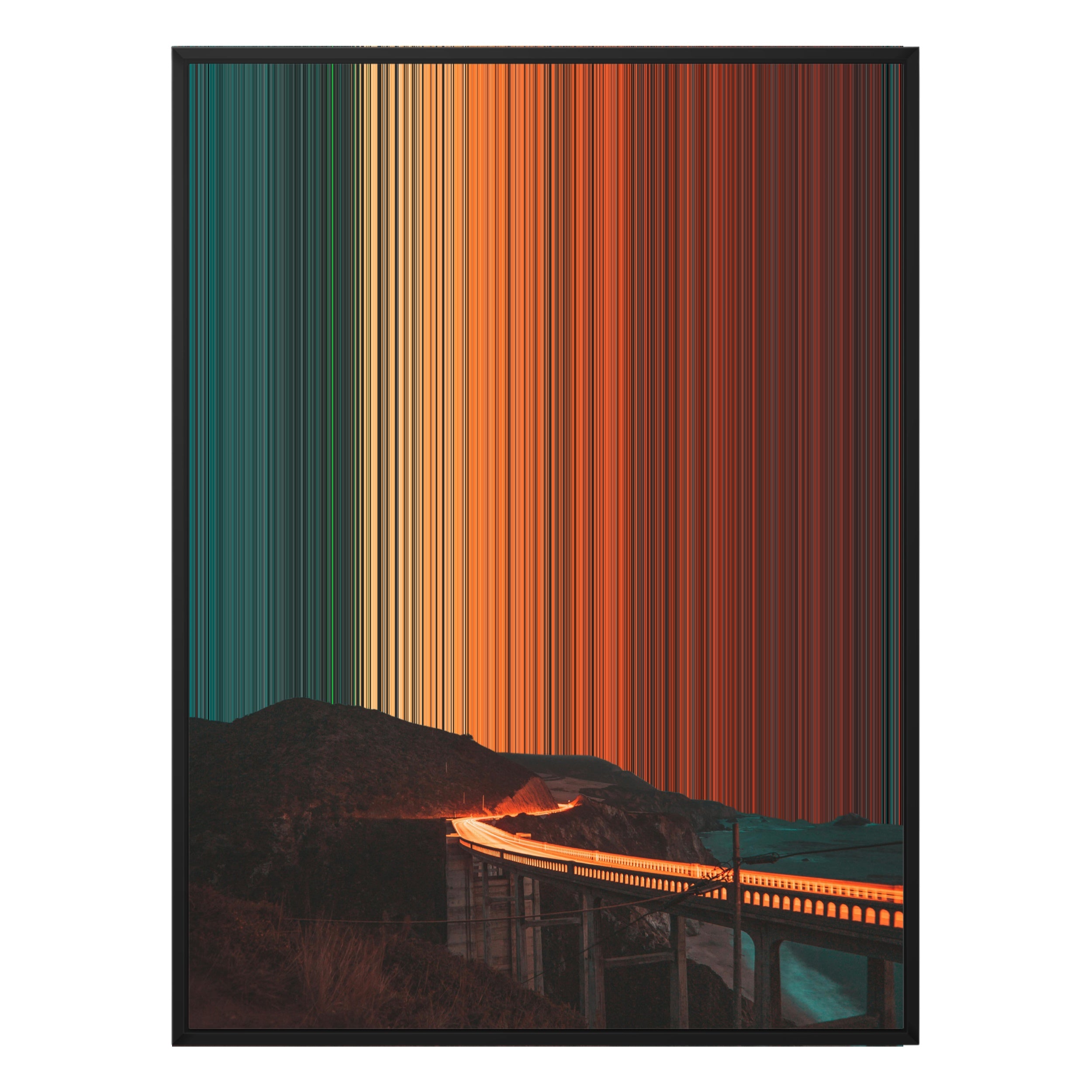 34×46" Metallic Float Frame Canvas - Black Frame variant