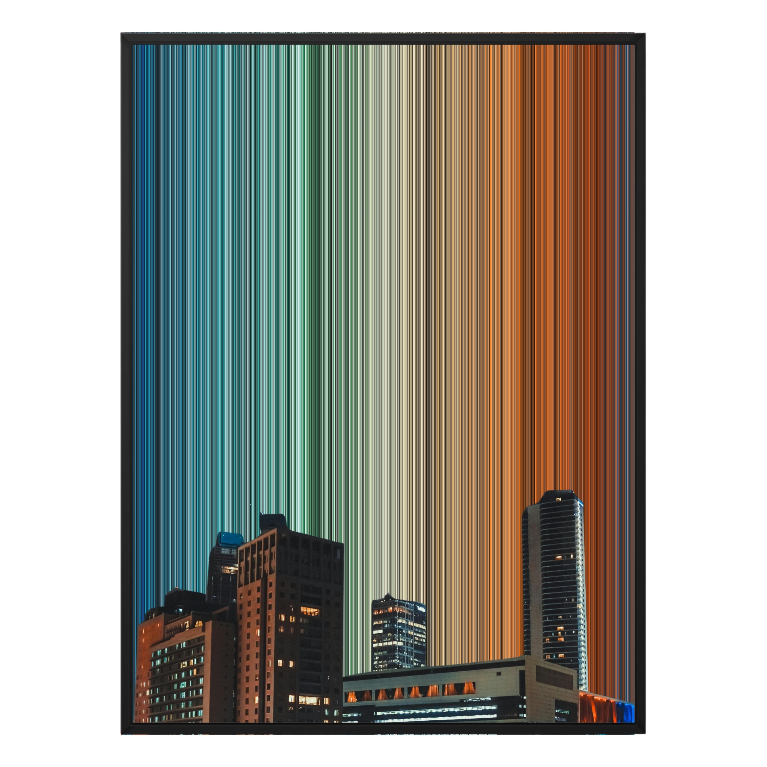 34×46" Metallic Float Frame Canvas - Black Frame variant