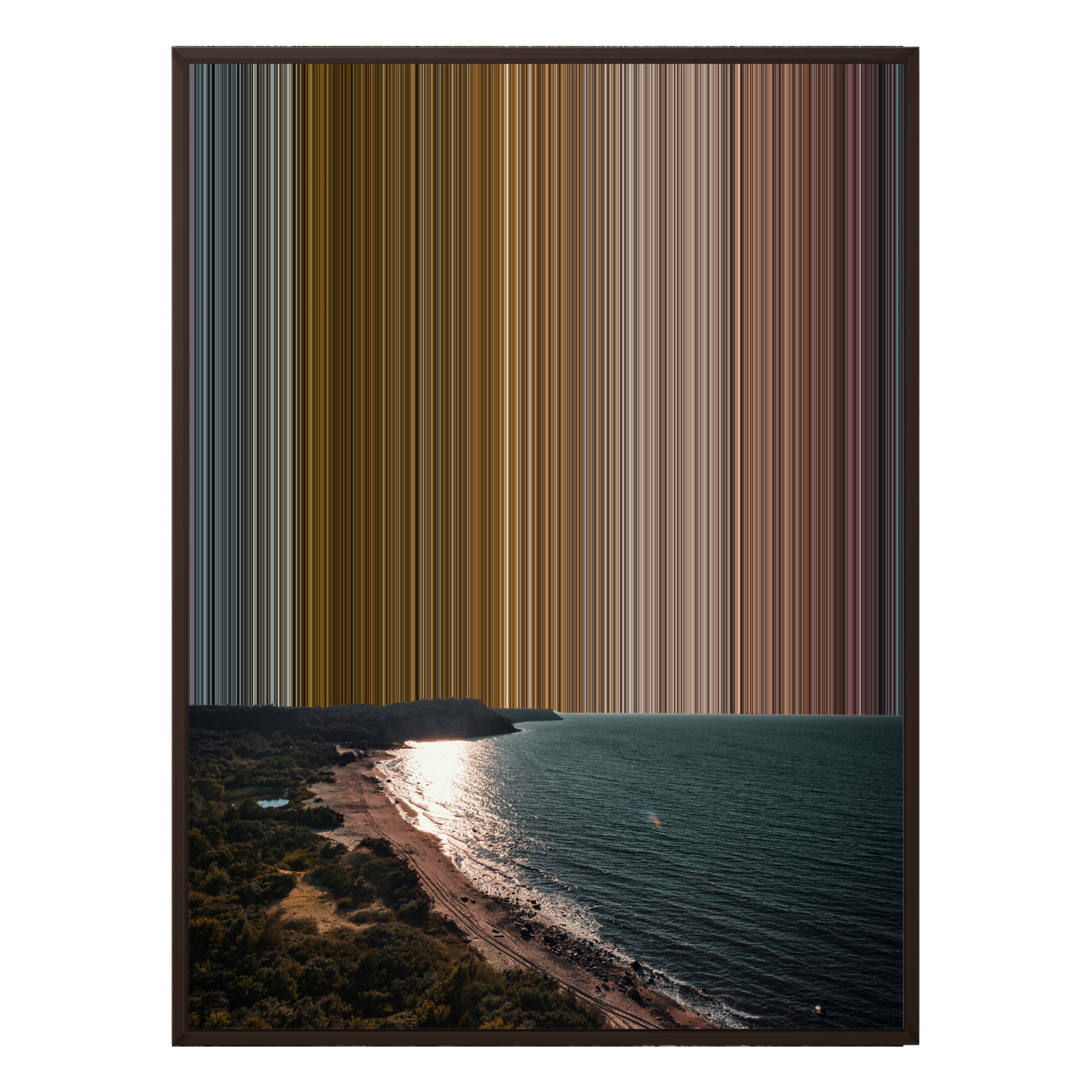 34×46" Metallic Float Frame Canvas - Brown Frame variant