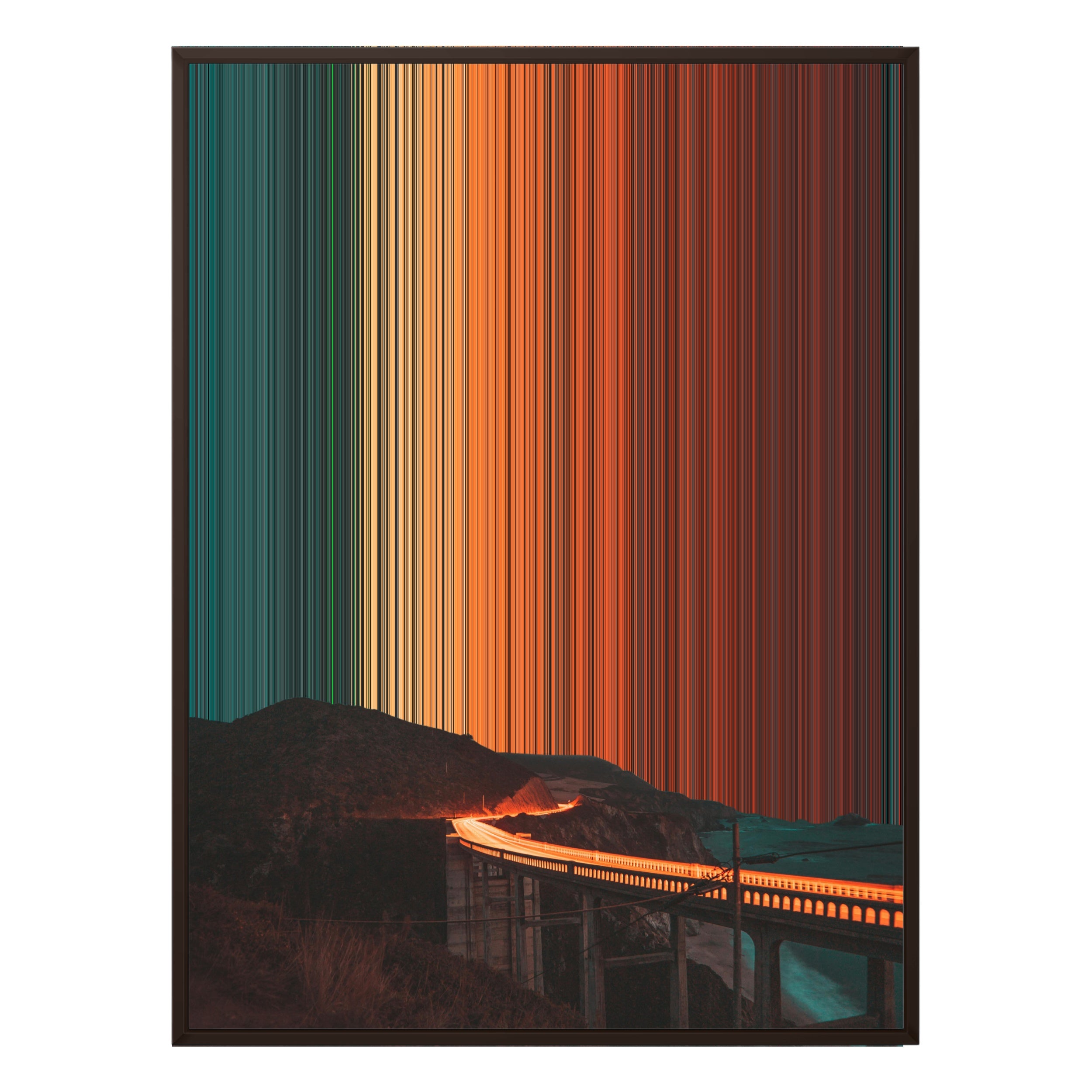 34×46" Metallic Float Frame Canvas - Brown Frame variant