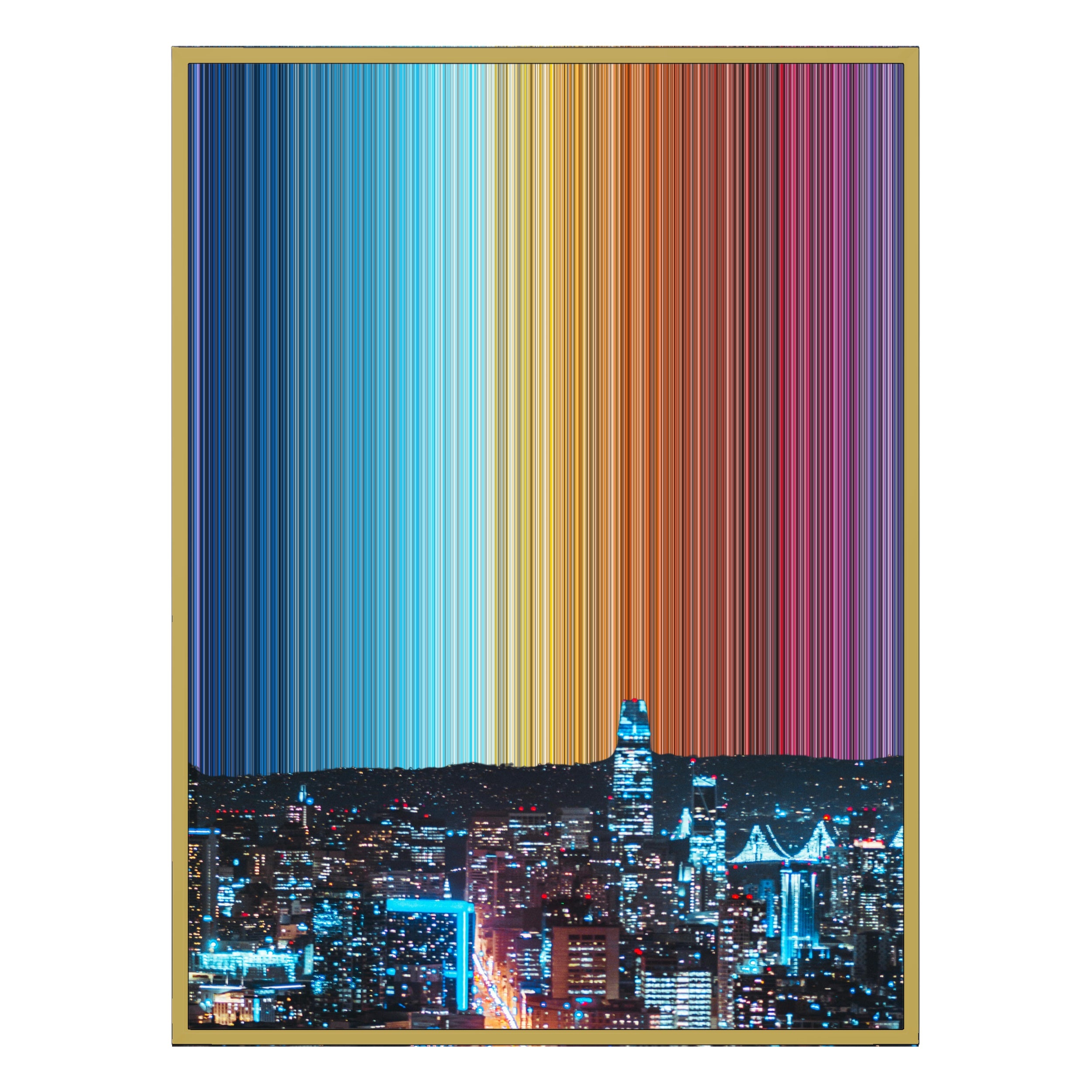 34×46" Metallic Float Frame Canvas - Gold Frame variant