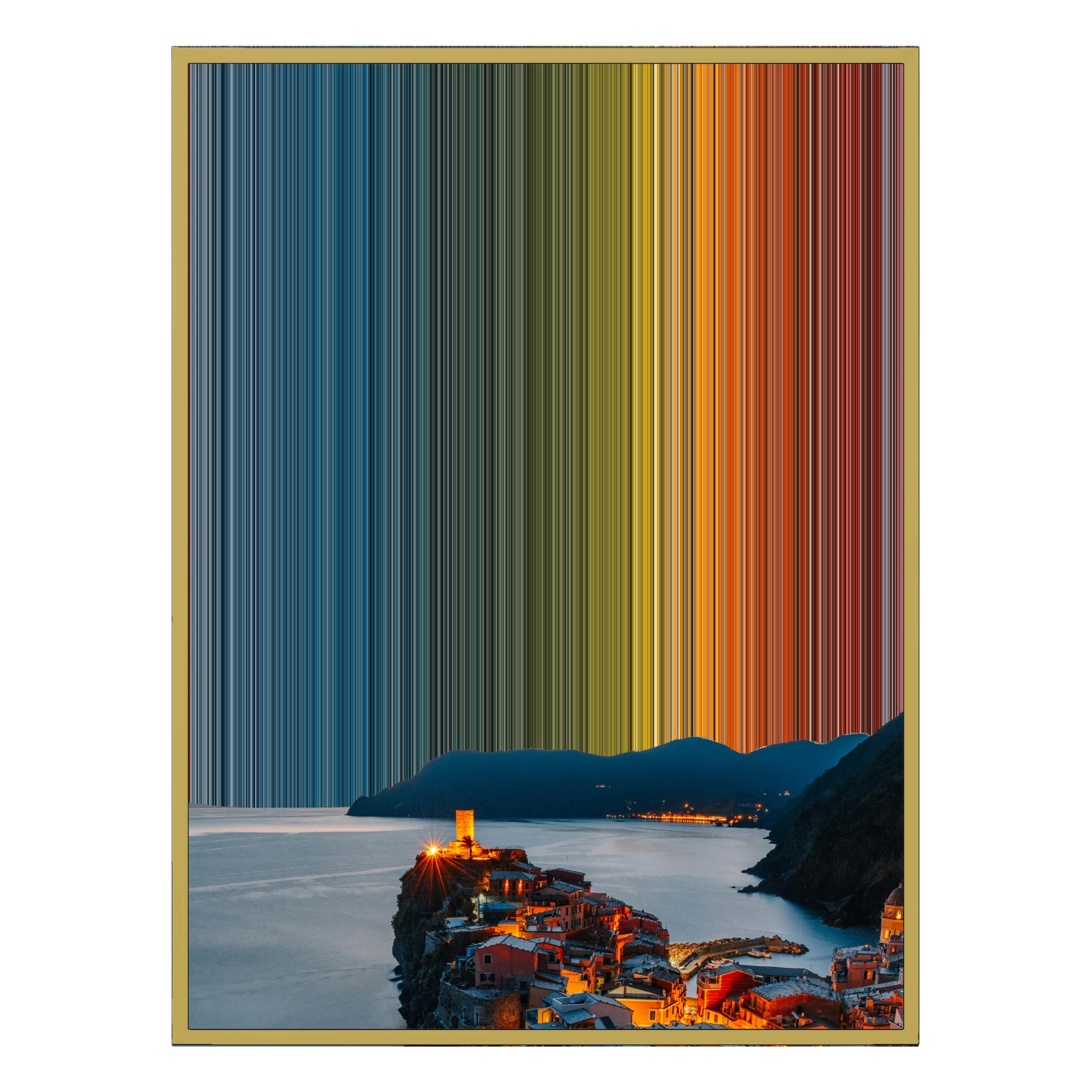 34×46" Metallic Float Frame Canvas - Gold Frame variant