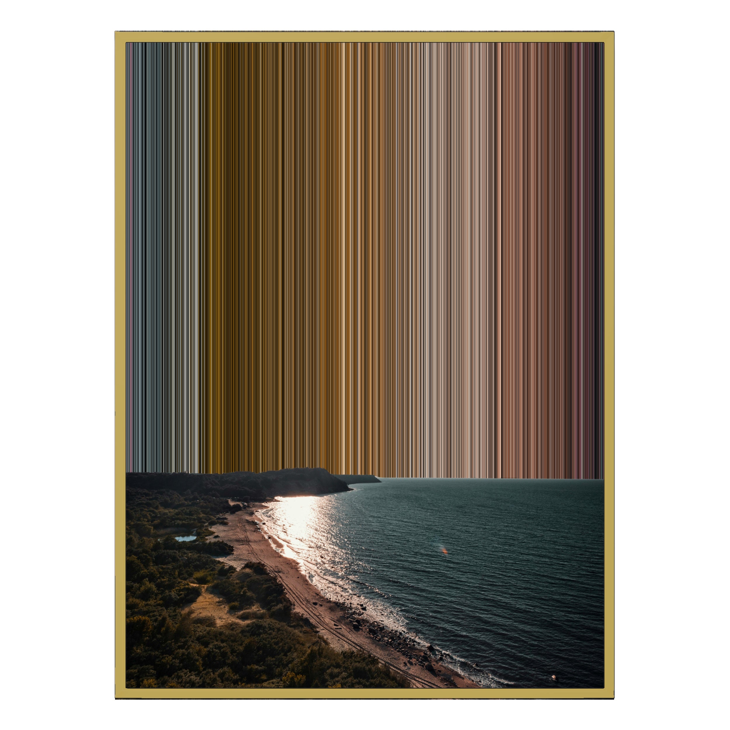 34×46" Metallic Float Frame Canvas - Gold Frame variant