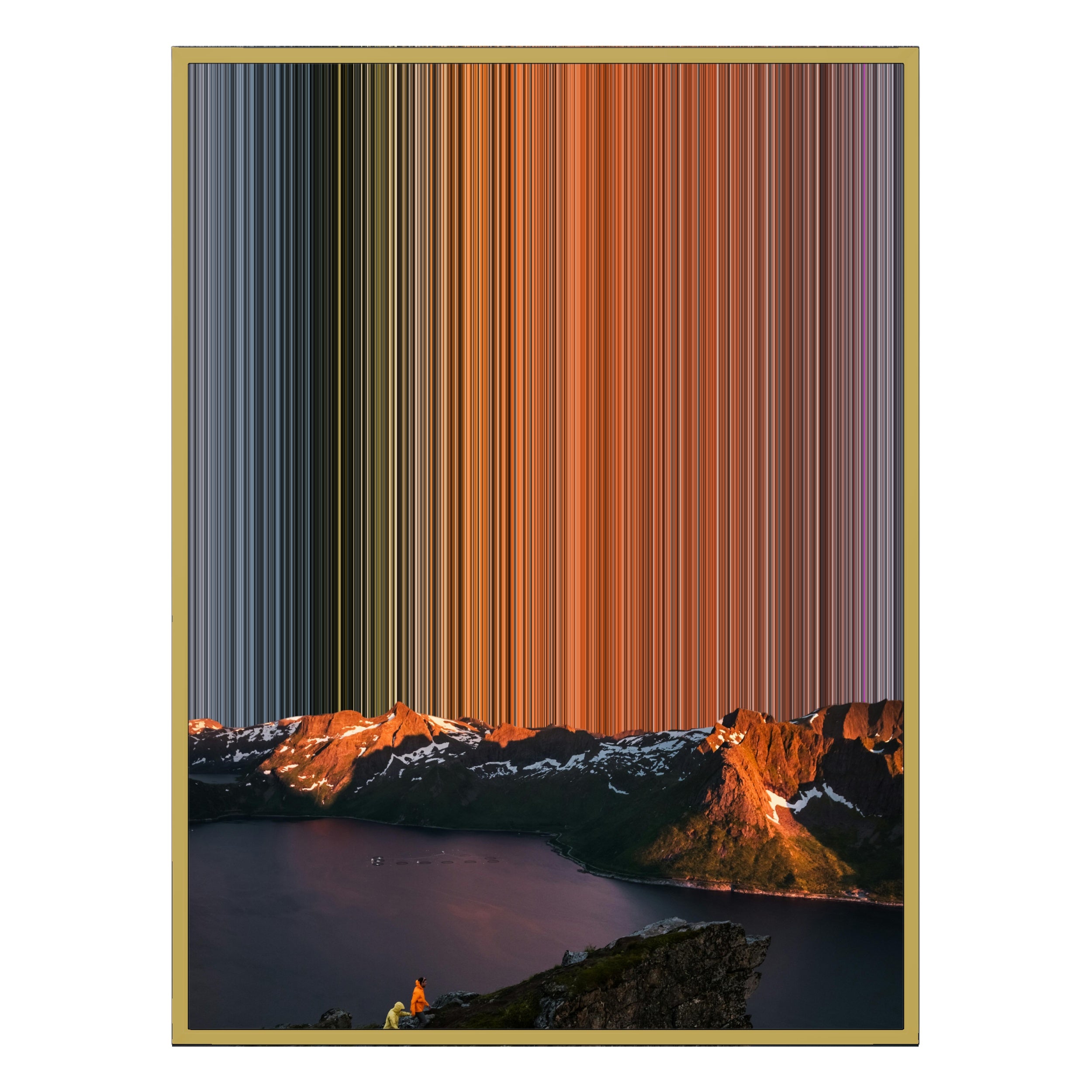 34×46" Metallic Float Frame Canvas - Gold Frame variant