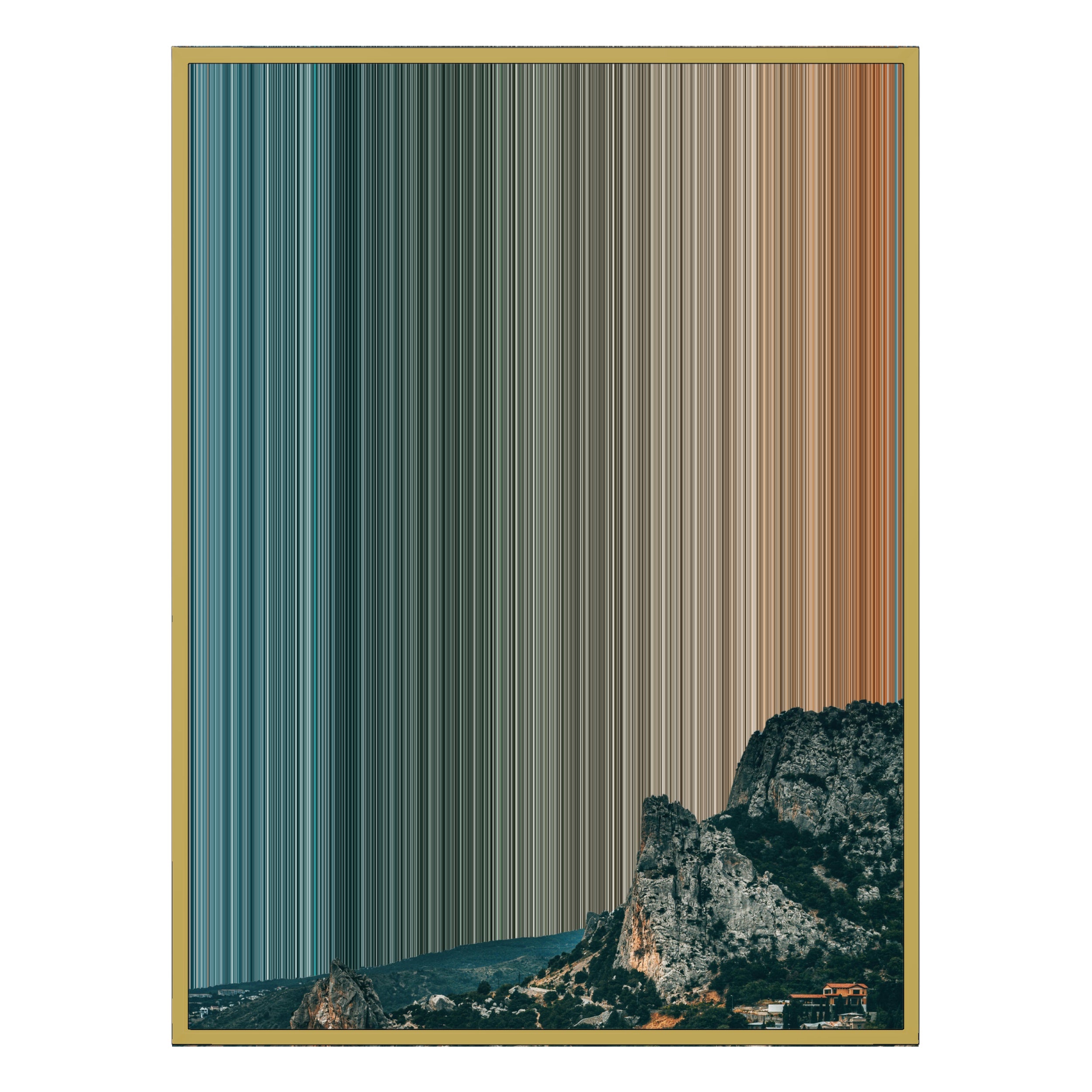34×46" Metallic Float Frame Canvas - Gold Frame variant