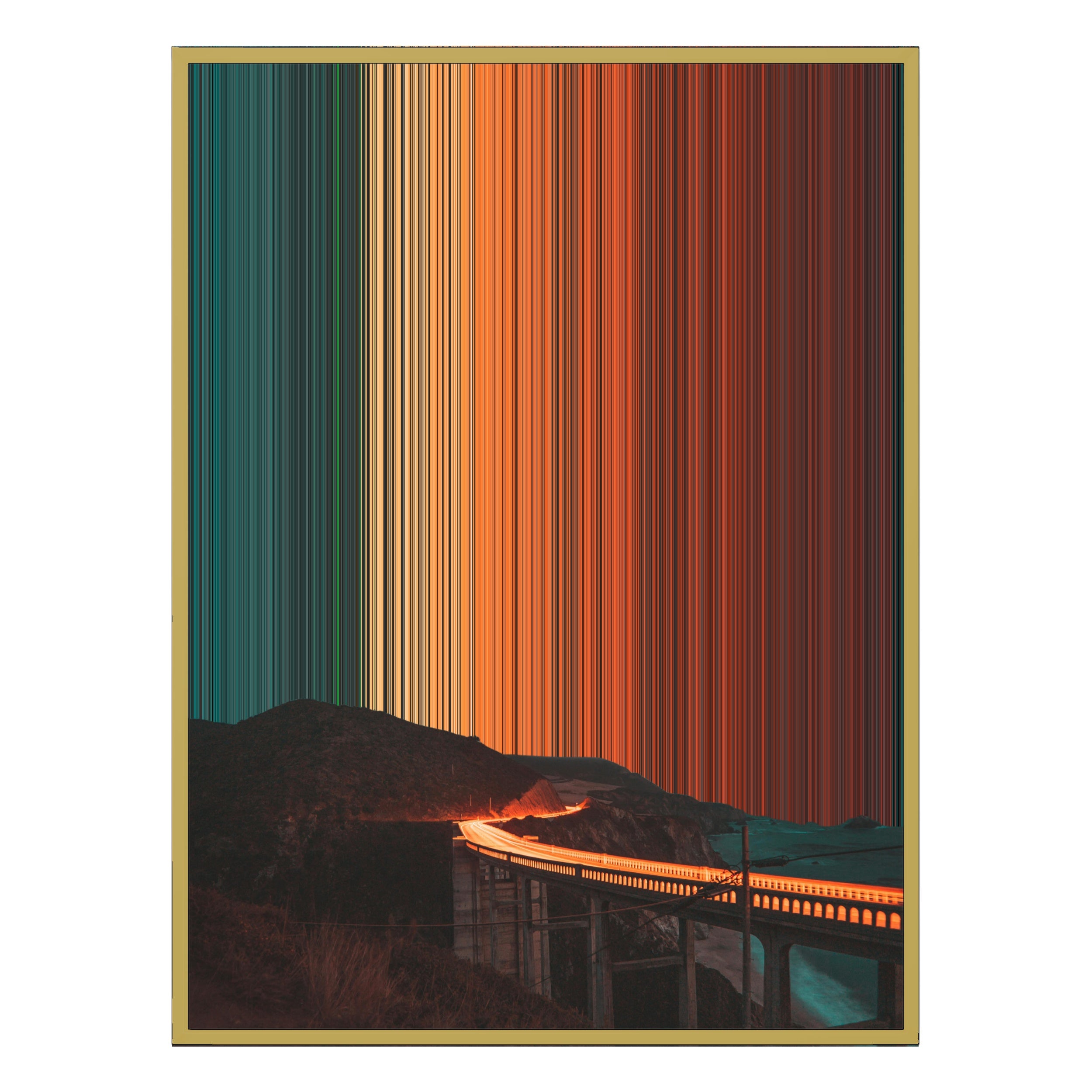 34×46" Metallic Float Frame Canvas - Gold Frame variant