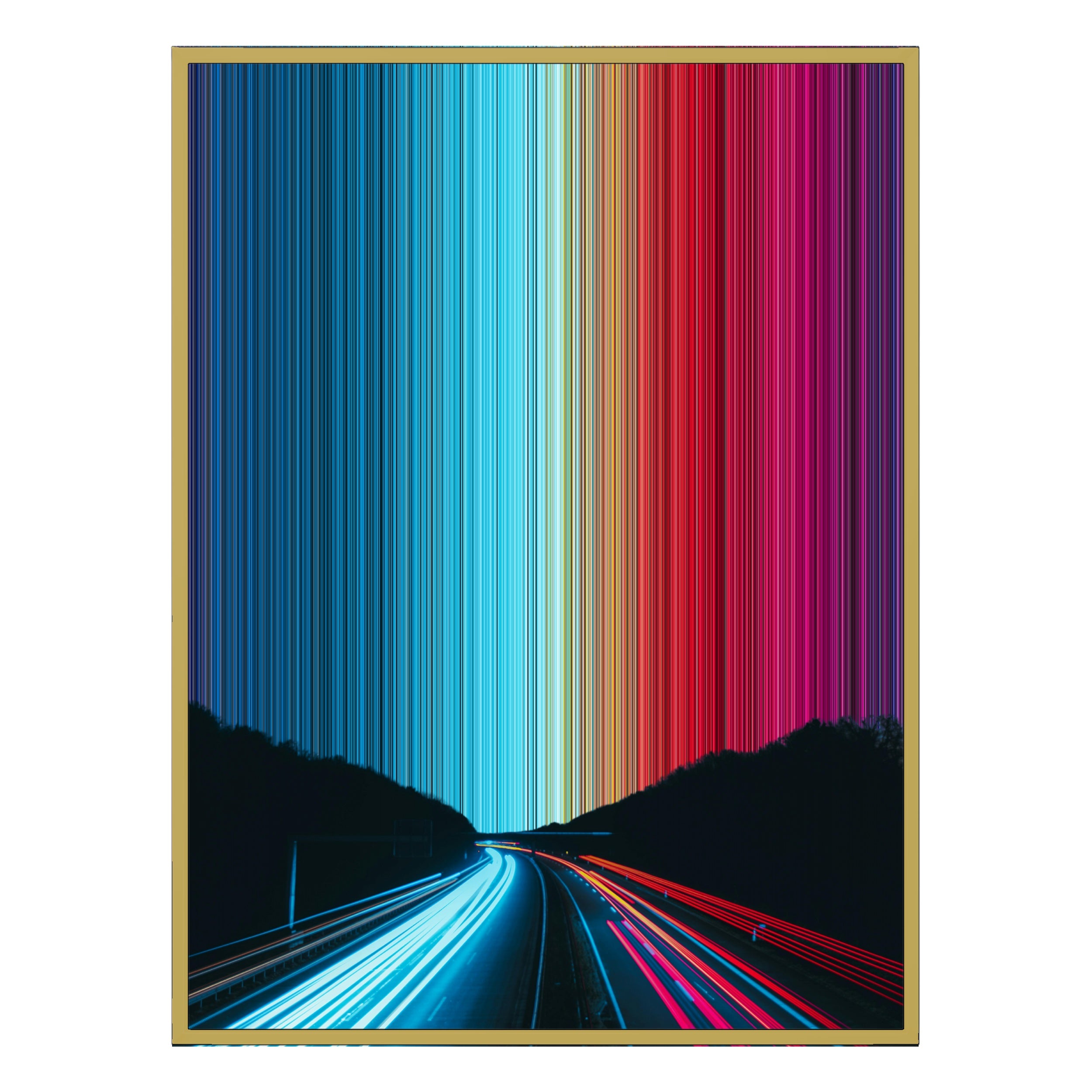 34×46" Metallic Float Frame Canvas - Gold Frame variant