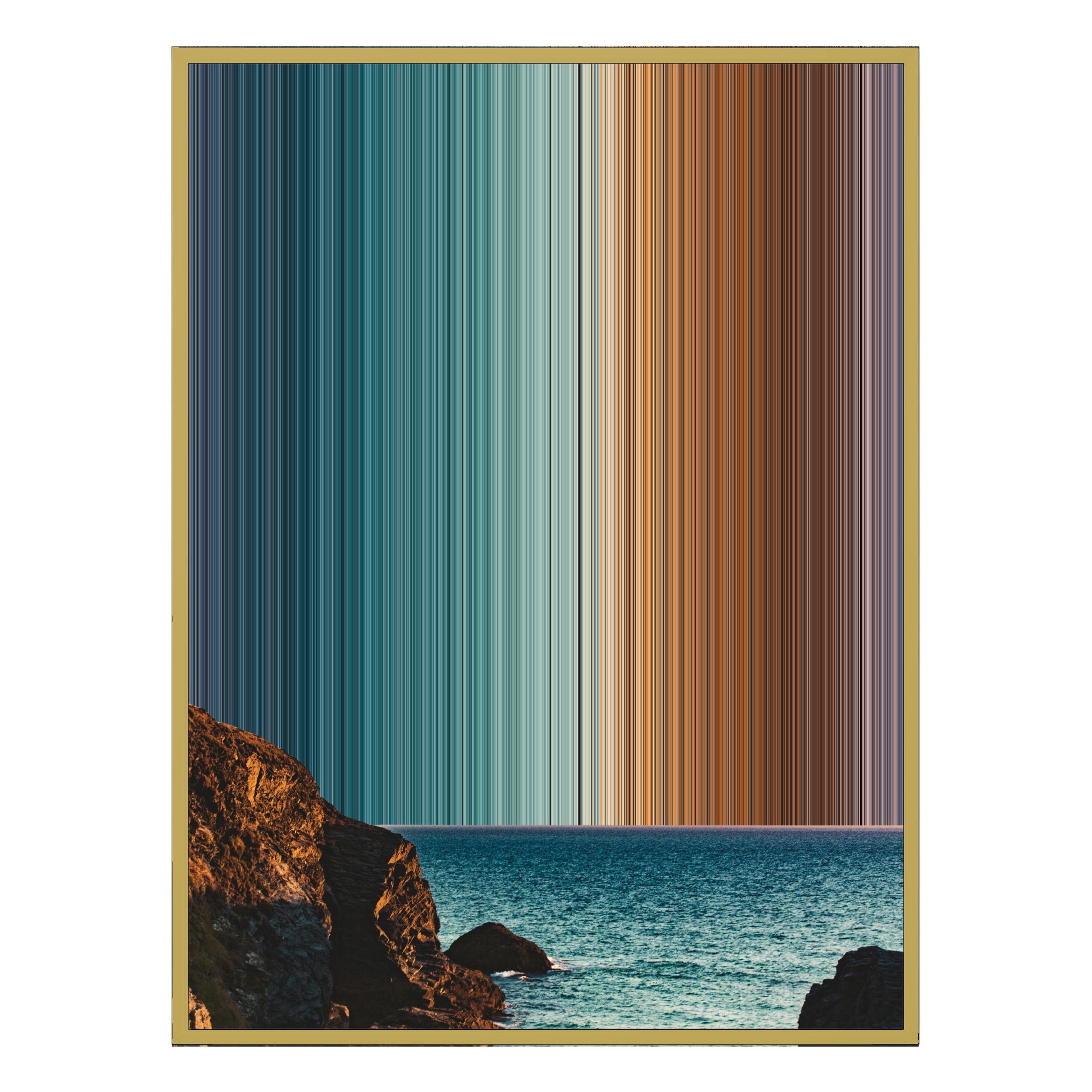 34×46" Metallic Float Frame Canvas - Gold Frame variant