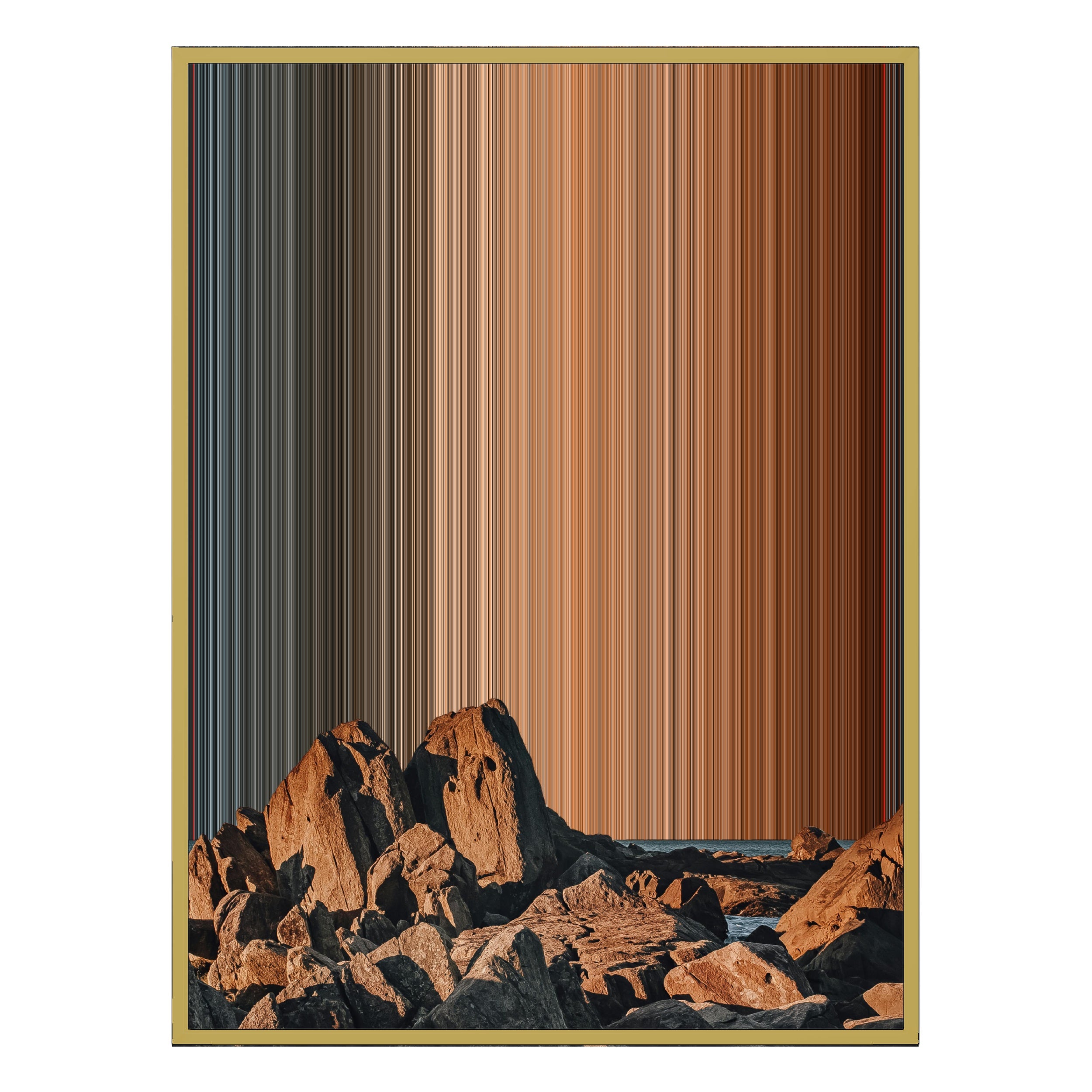 34×46" Metallic Float Frame Canvas - Gold Frame variant