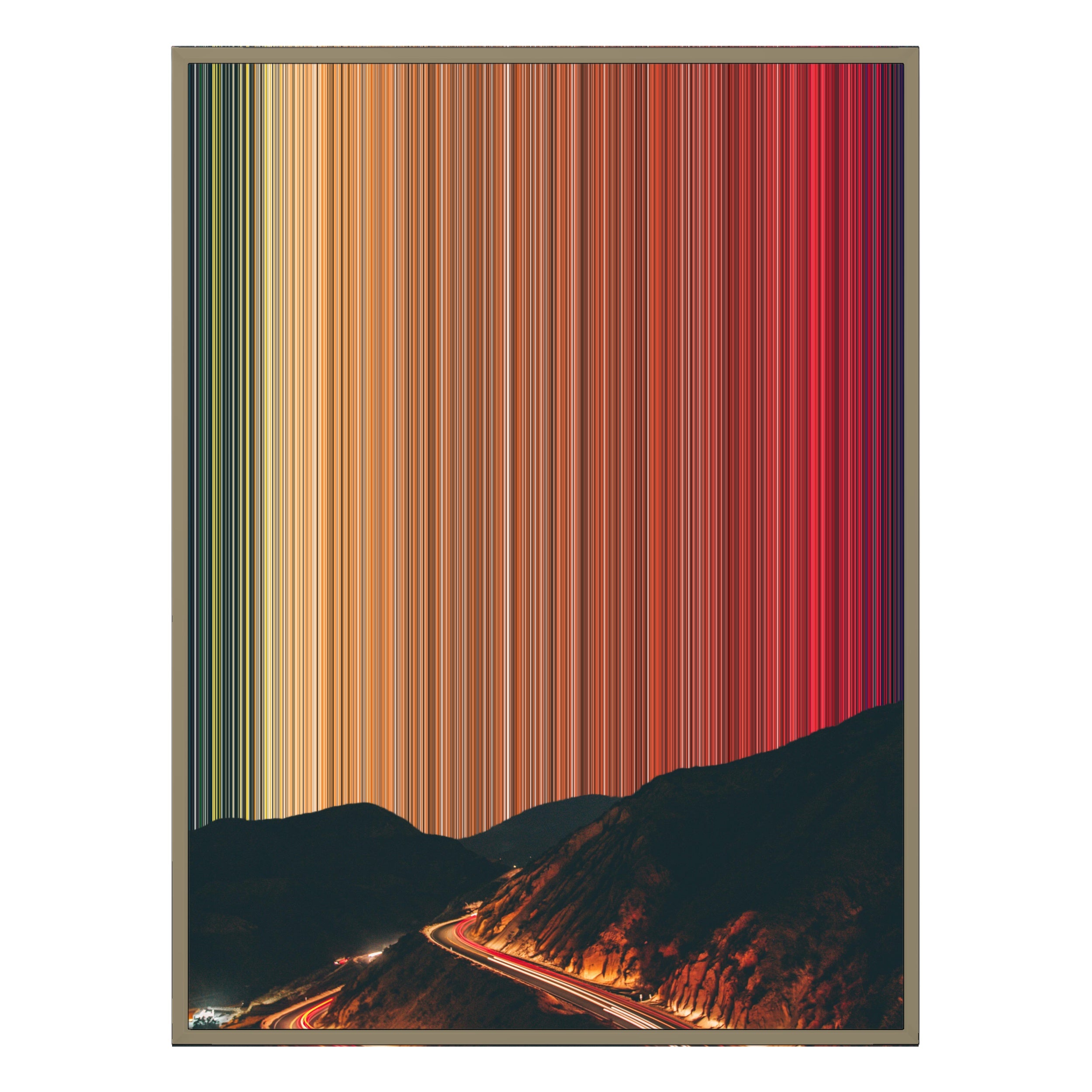 34×46" Metallic Float Frame Canvas - Natural Frame variant