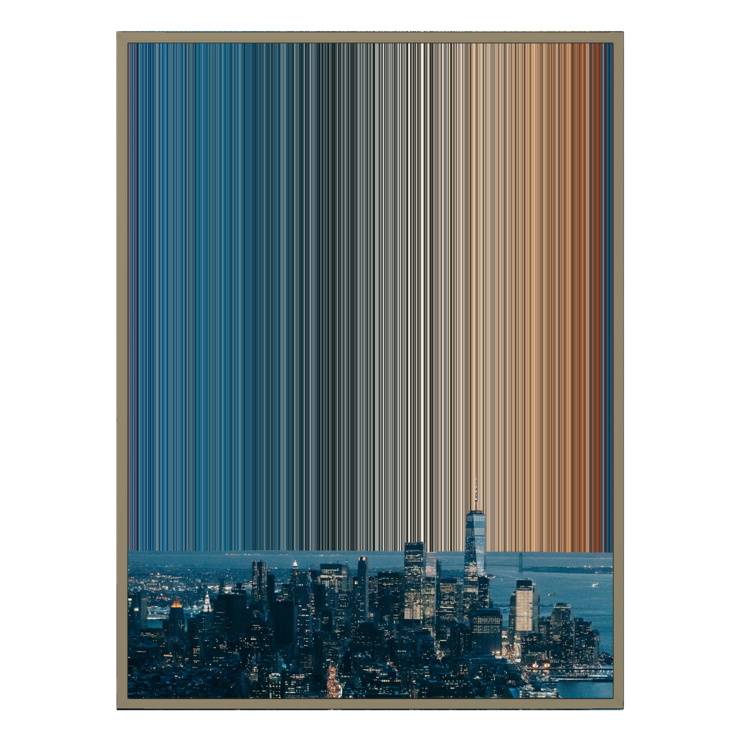 34×46" Metallic Float Frame Canvas - Natural Frame variant