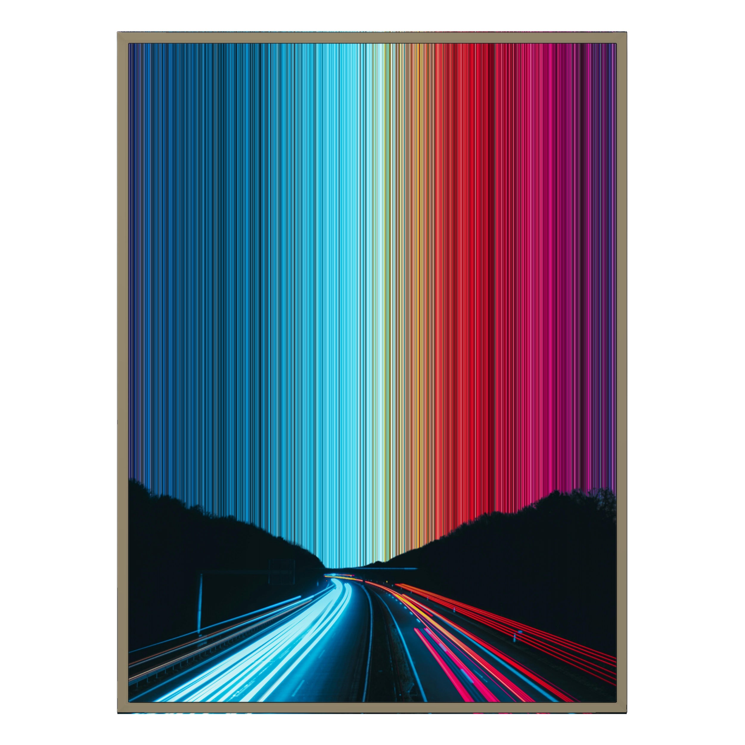 34×46" Metallic Float Frame Canvas - Natural Frame variant