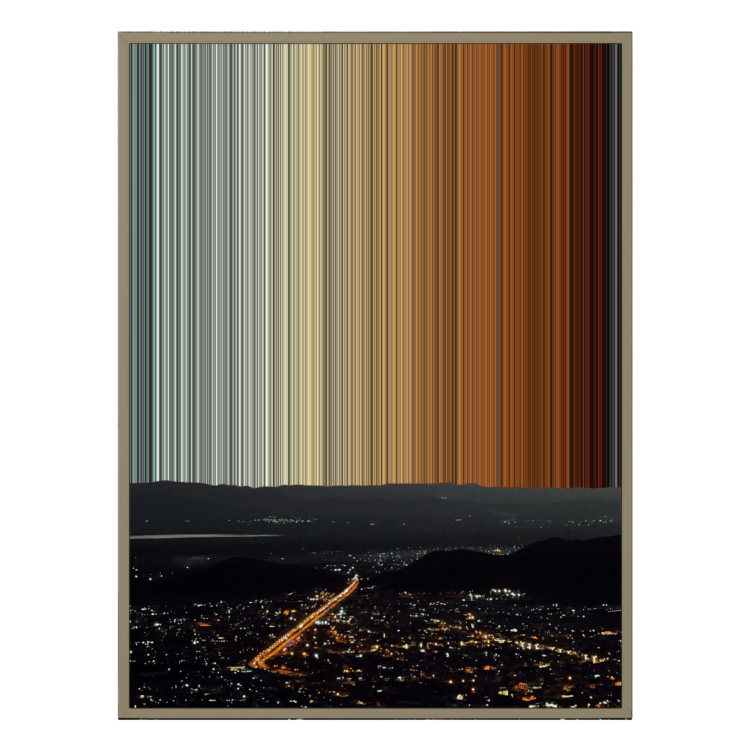 34×46" Metallic Float Frame Canvas - Natural Frame variant