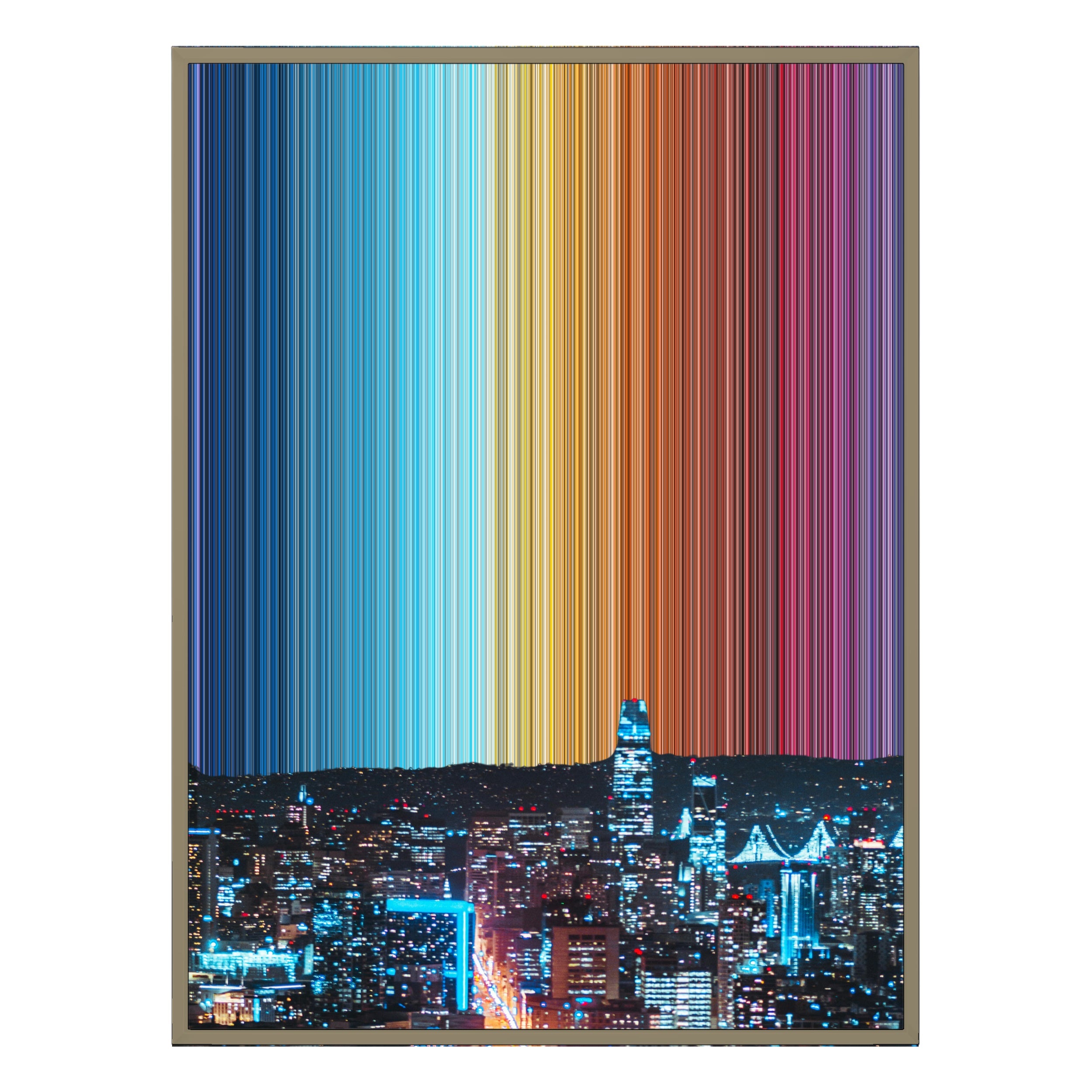 34×46" Metallic Float Frame Canvas - Natural Frame variant