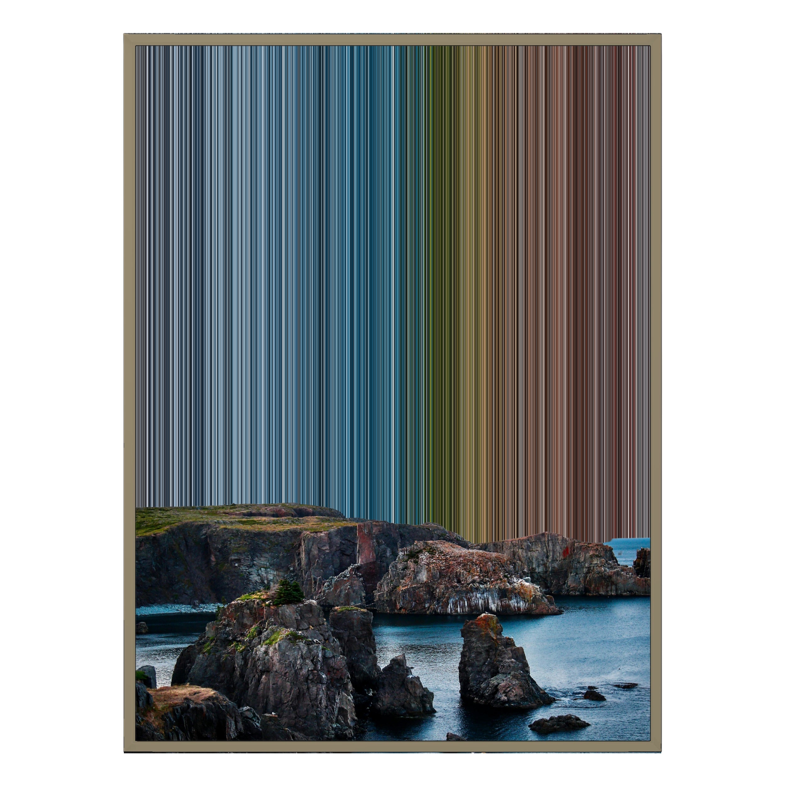 34×46" Metallic Float Frame Canvas - Natural Frame variant