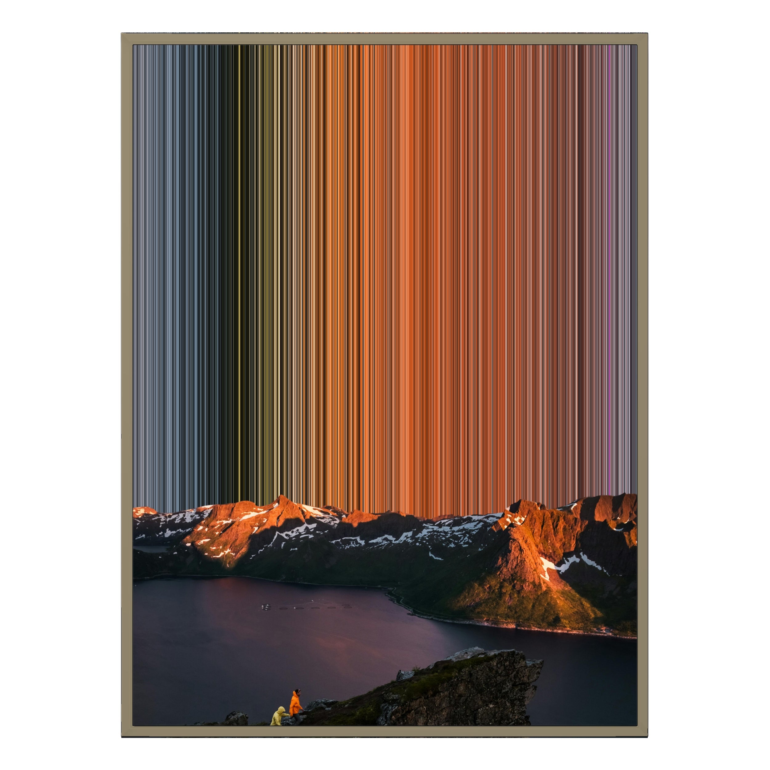 34×46" Metallic Float Frame Canvas - Natural Frame variant