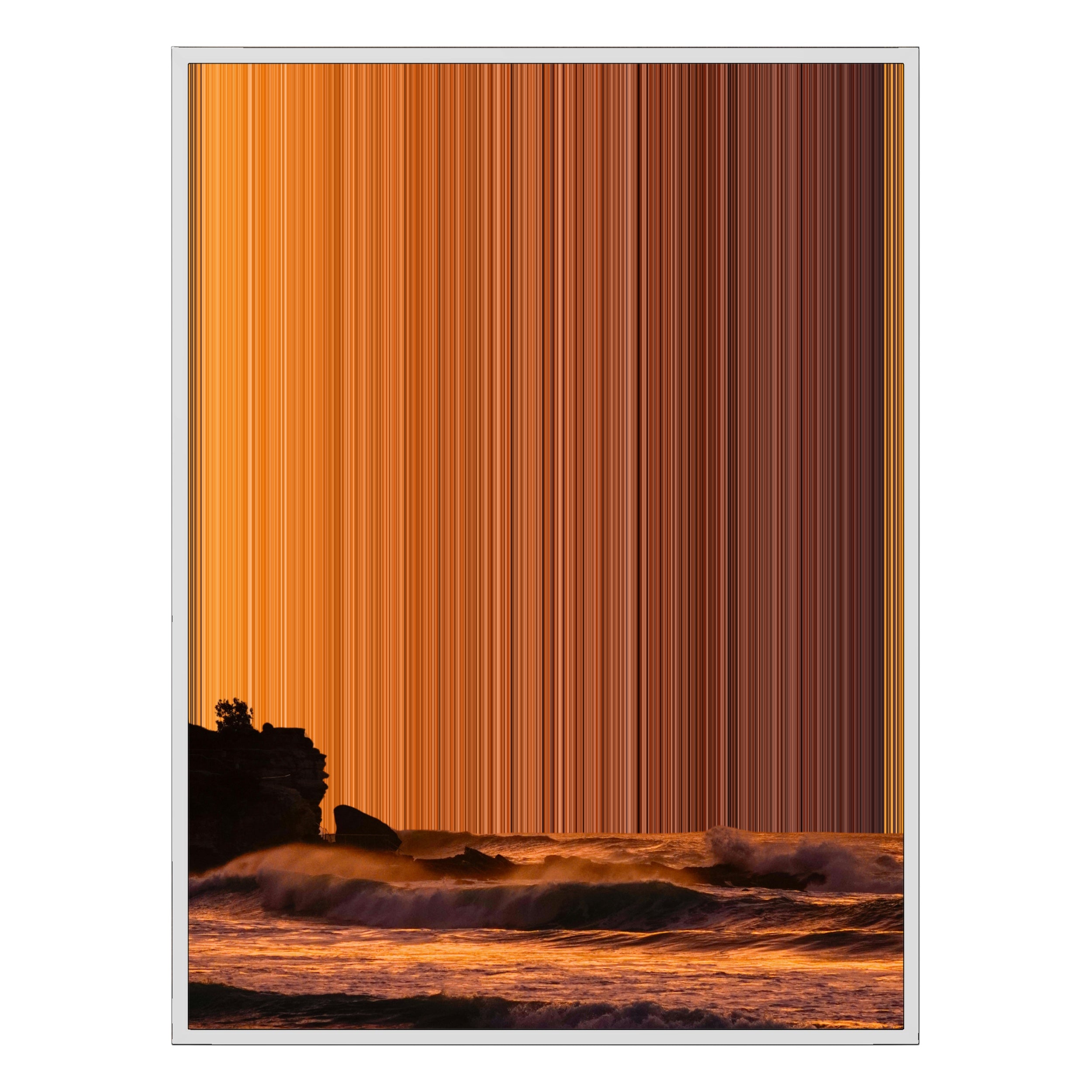34×46" Metallic Float Frame Canvas - White Frame variant