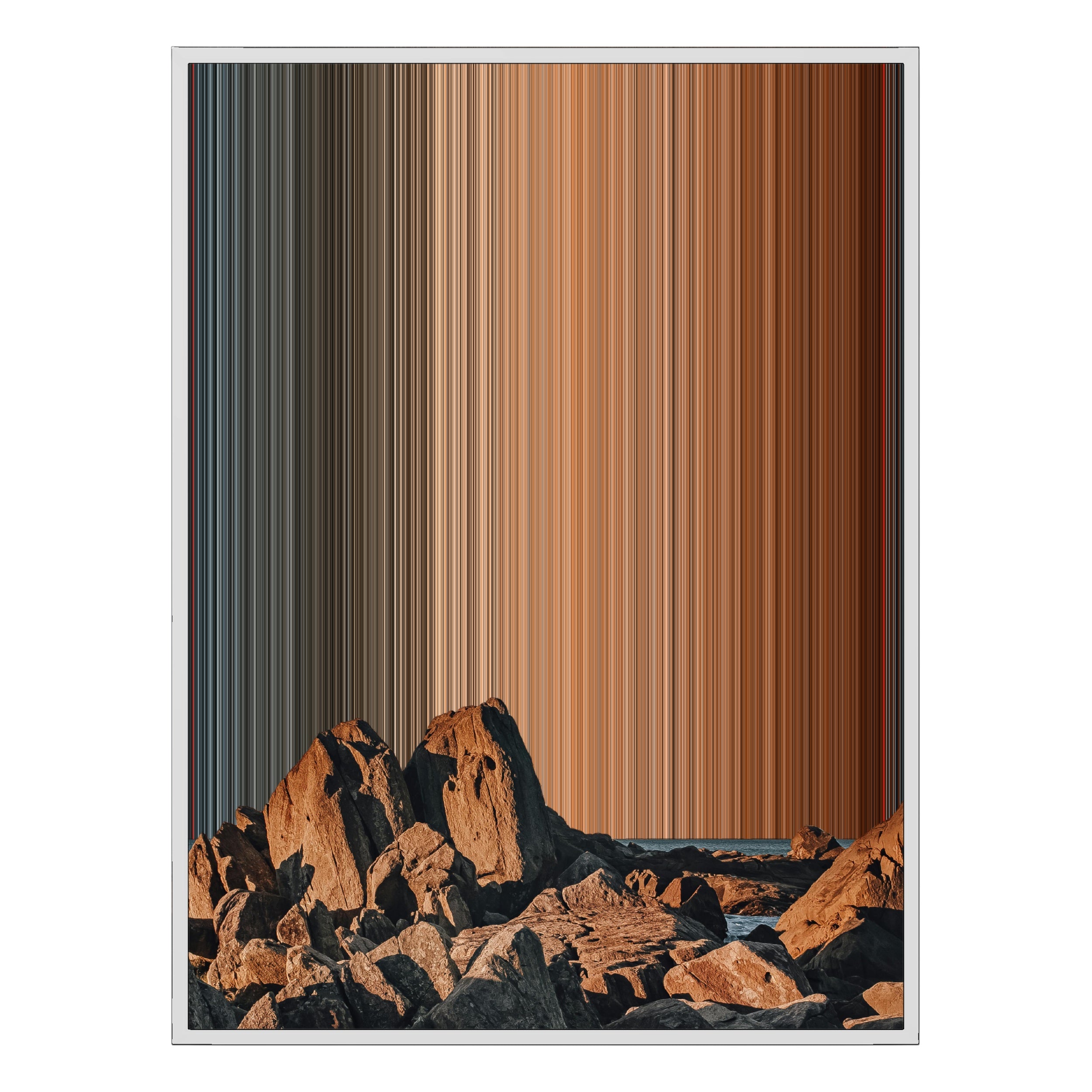 34×46" Metallic Float Frame Canvas - White Frame variant