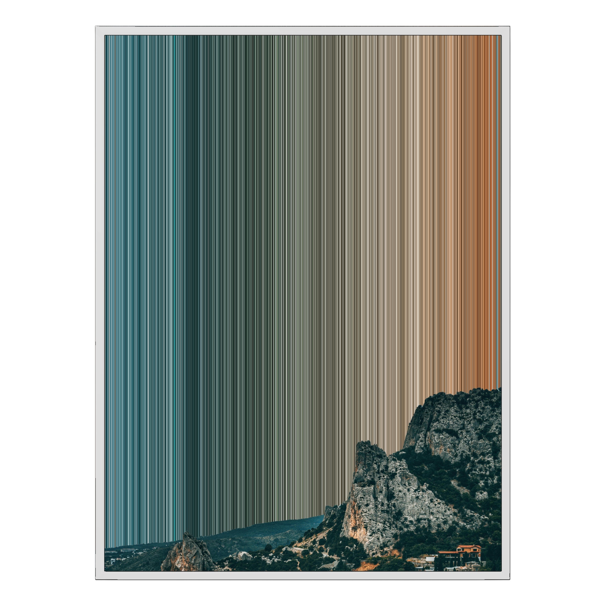 34×46" Metallic Float Frame Canvas - White Frame variant