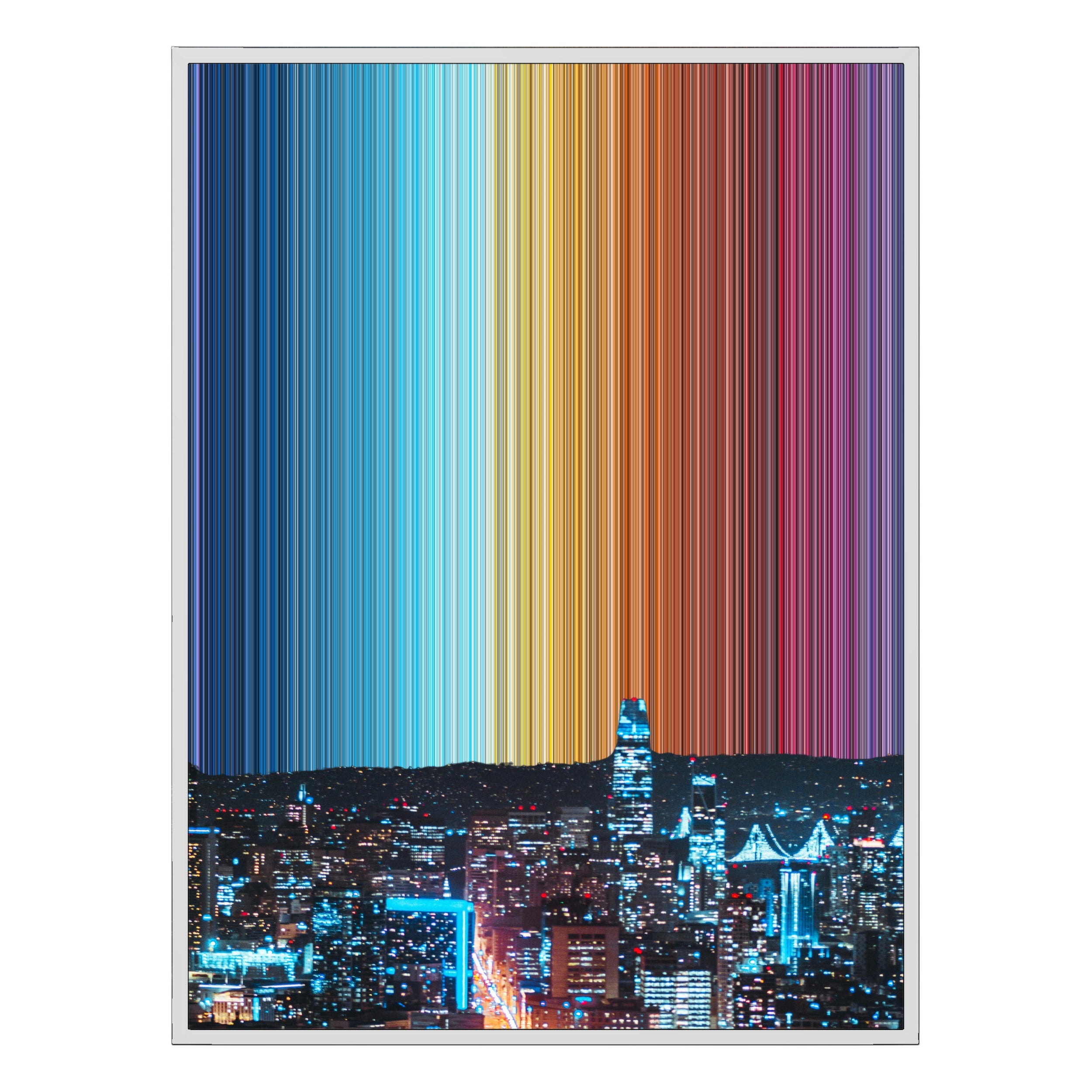 34×46" Metallic Float Frame Canvas - White Frame variant