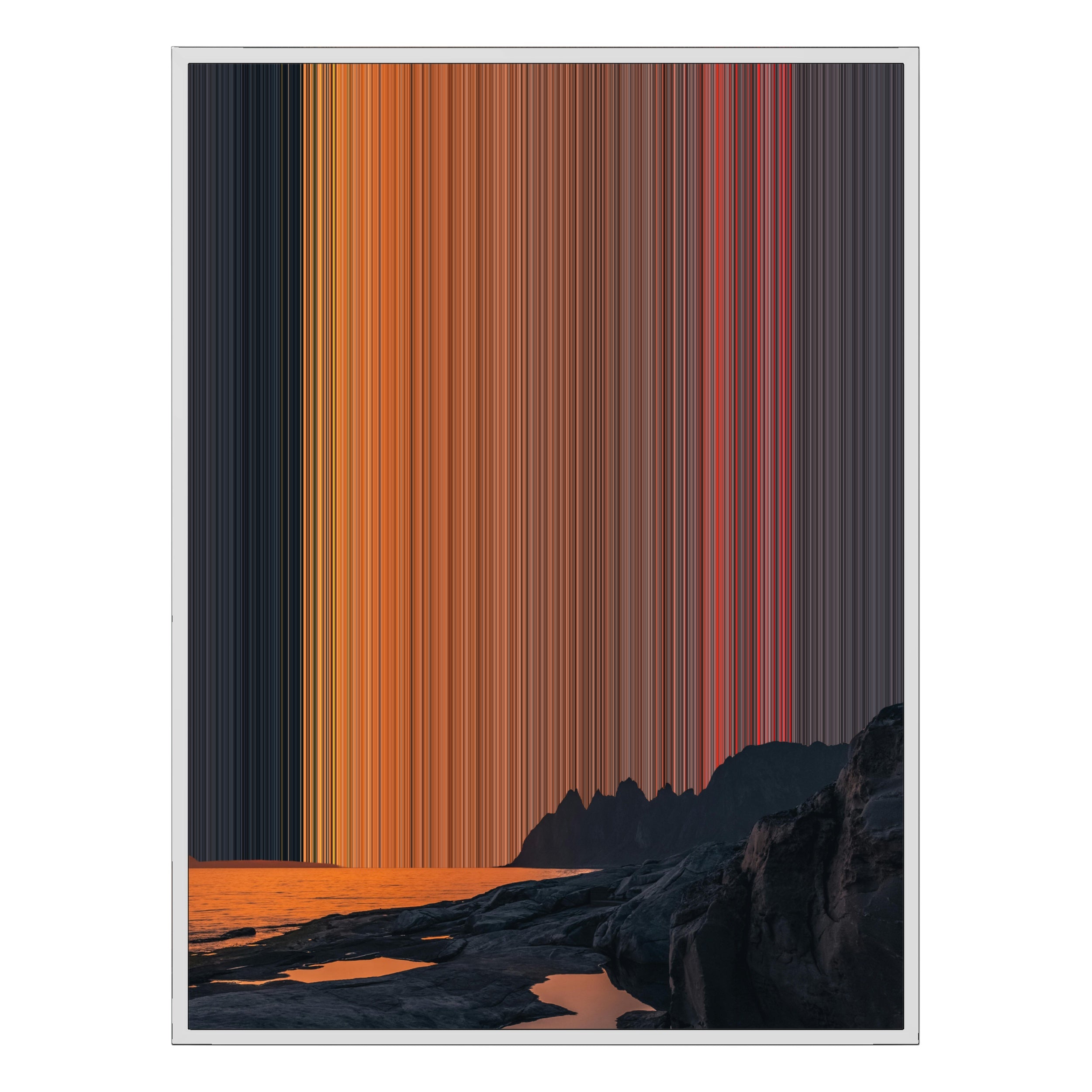 34×46" Metallic Float Frame Canvas - White Frame variant