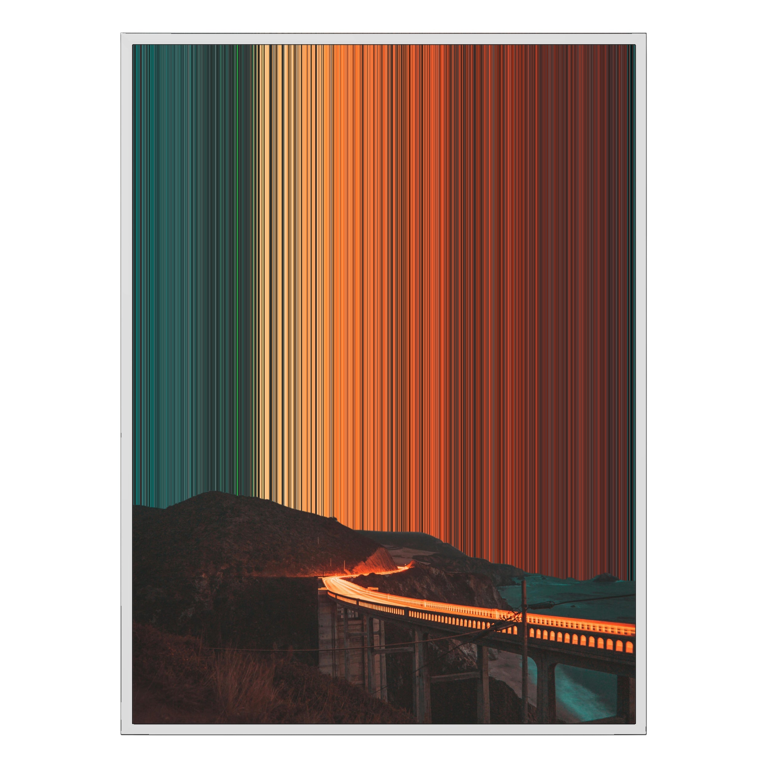 34×46" Metallic Float Frame Canvas - White Frame variant