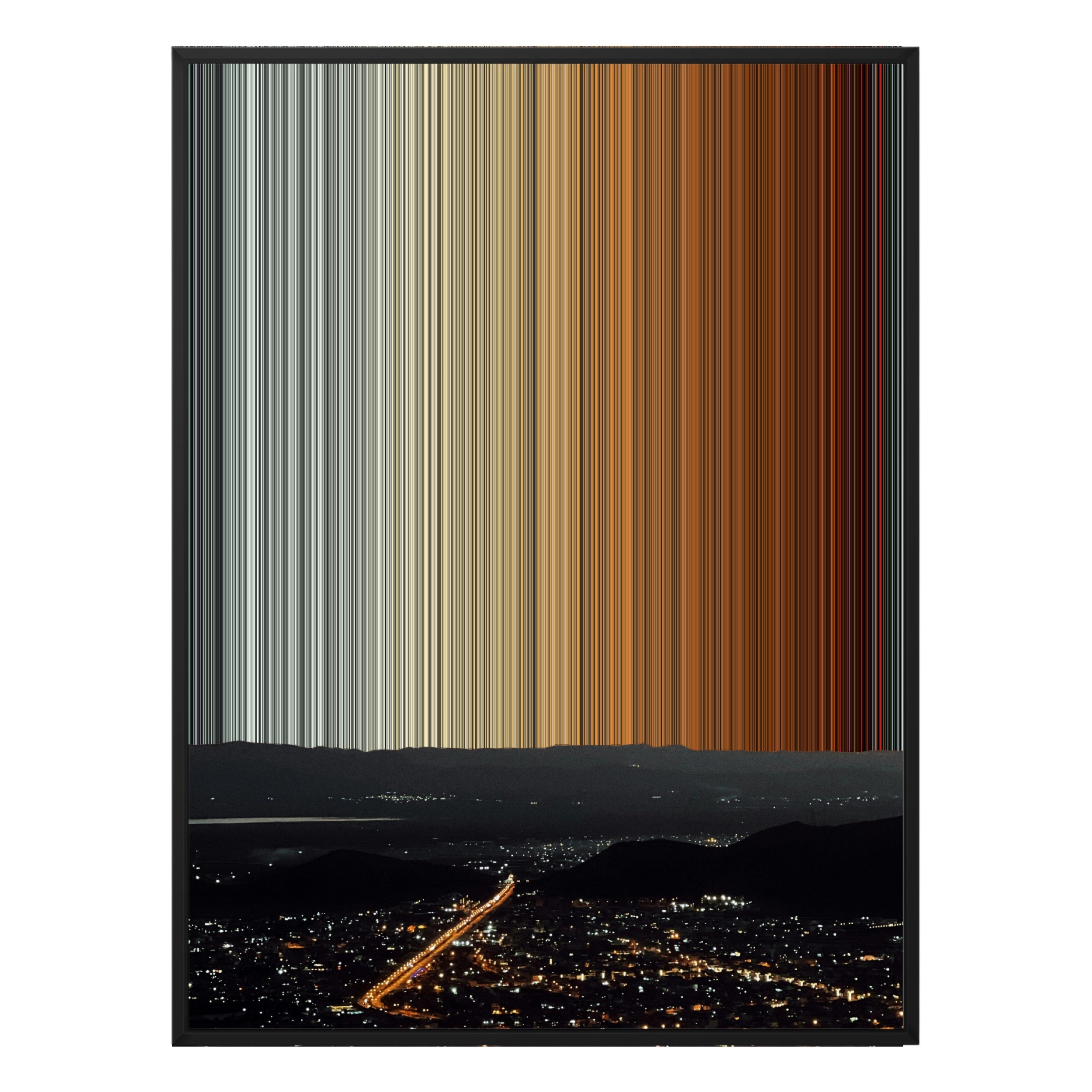 34×60" Metallic Float Frame Canvas - Black Frame variant