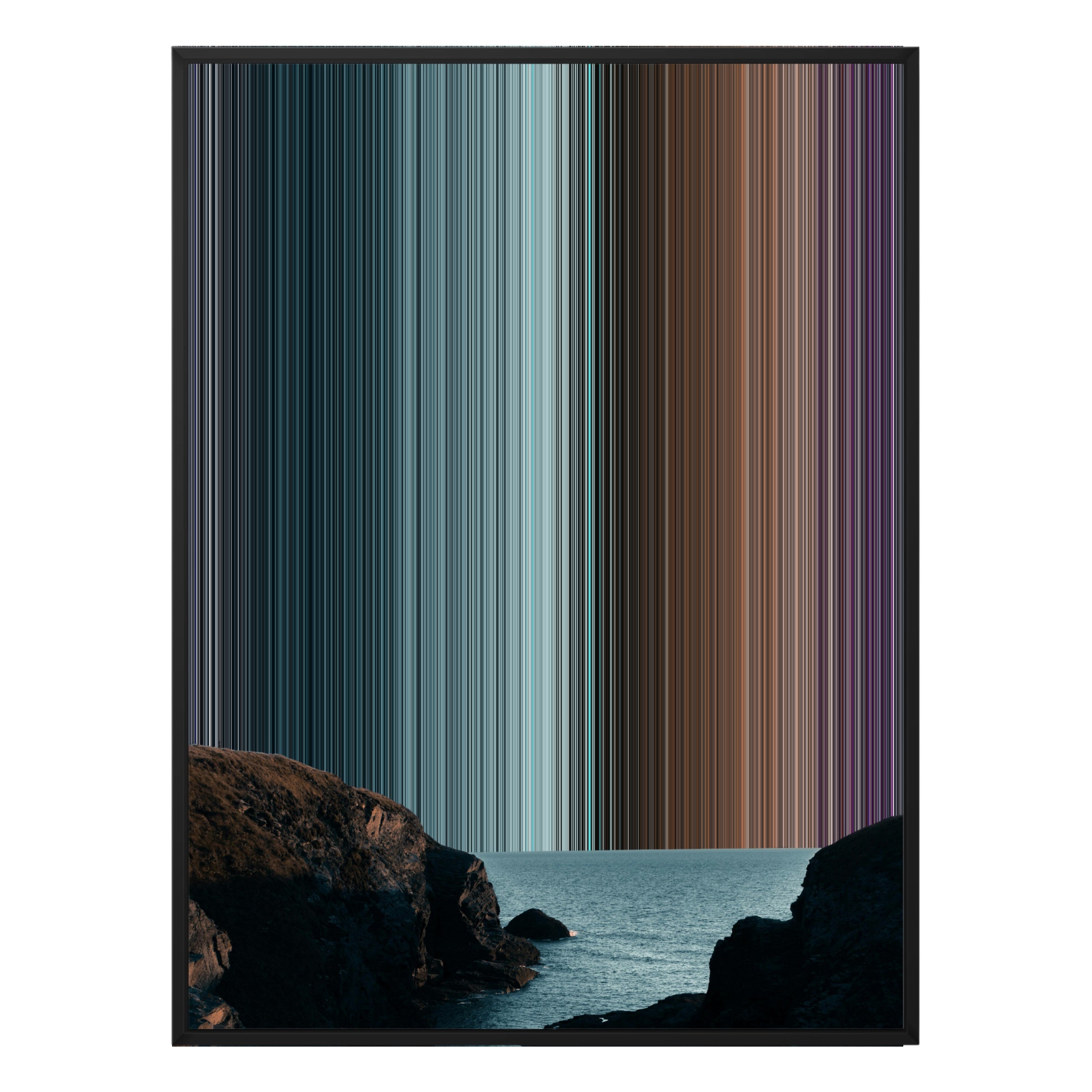 34×60" Metallic Float Frame Canvas - Black Frame variant