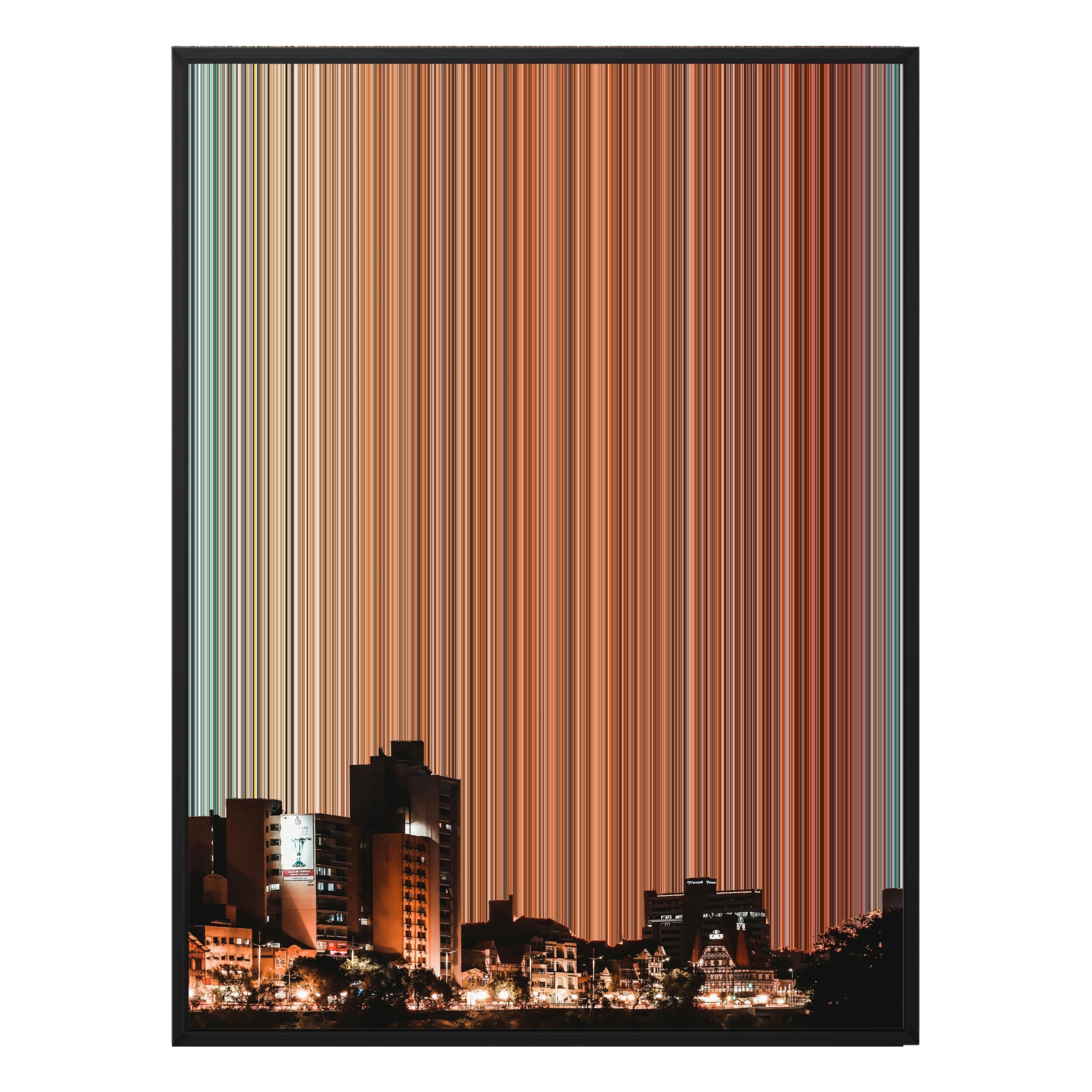 34×60" Metallic Float Frame Canvas - Black Frame variant