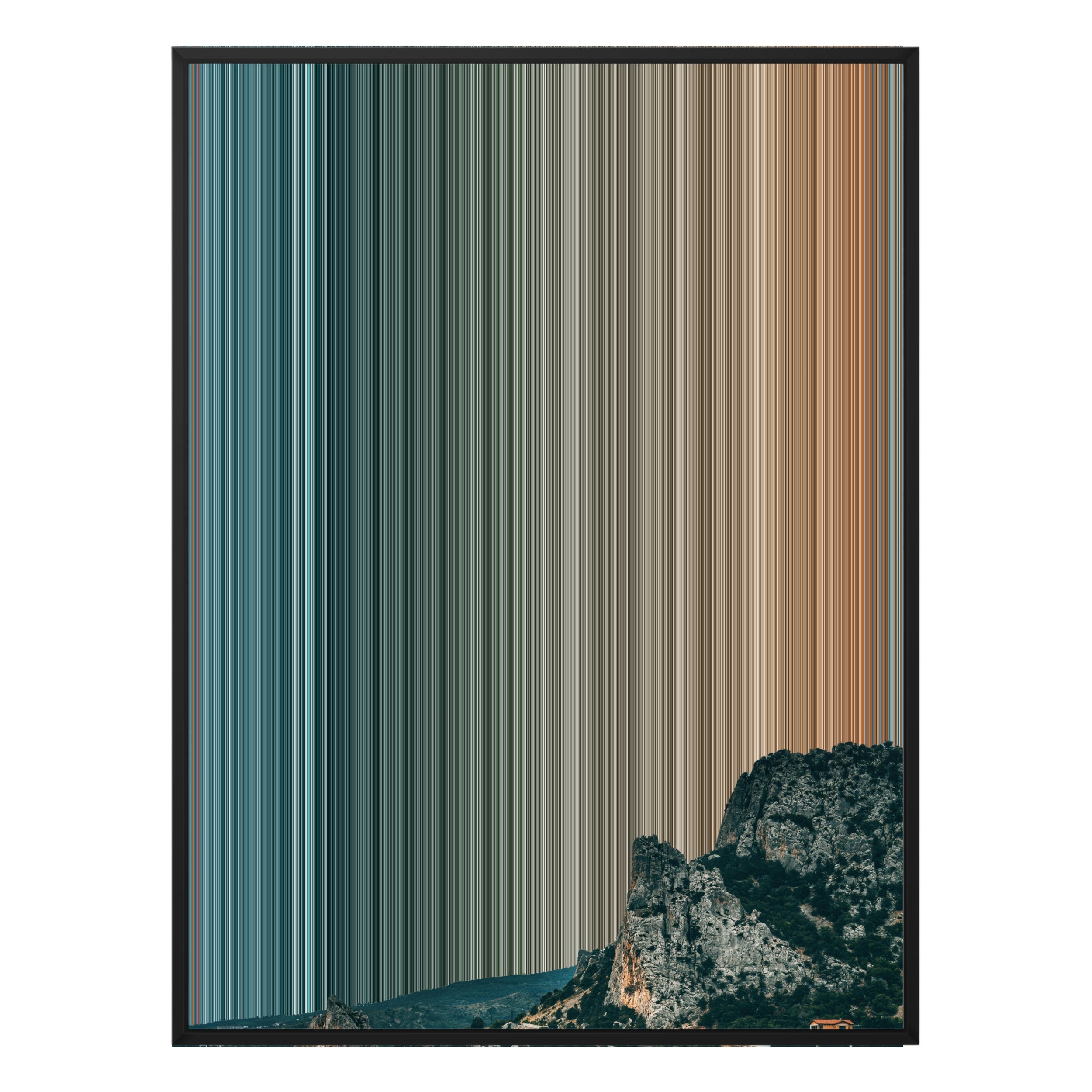 34×60" Metallic Float Frame Canvas - Black Frame variant