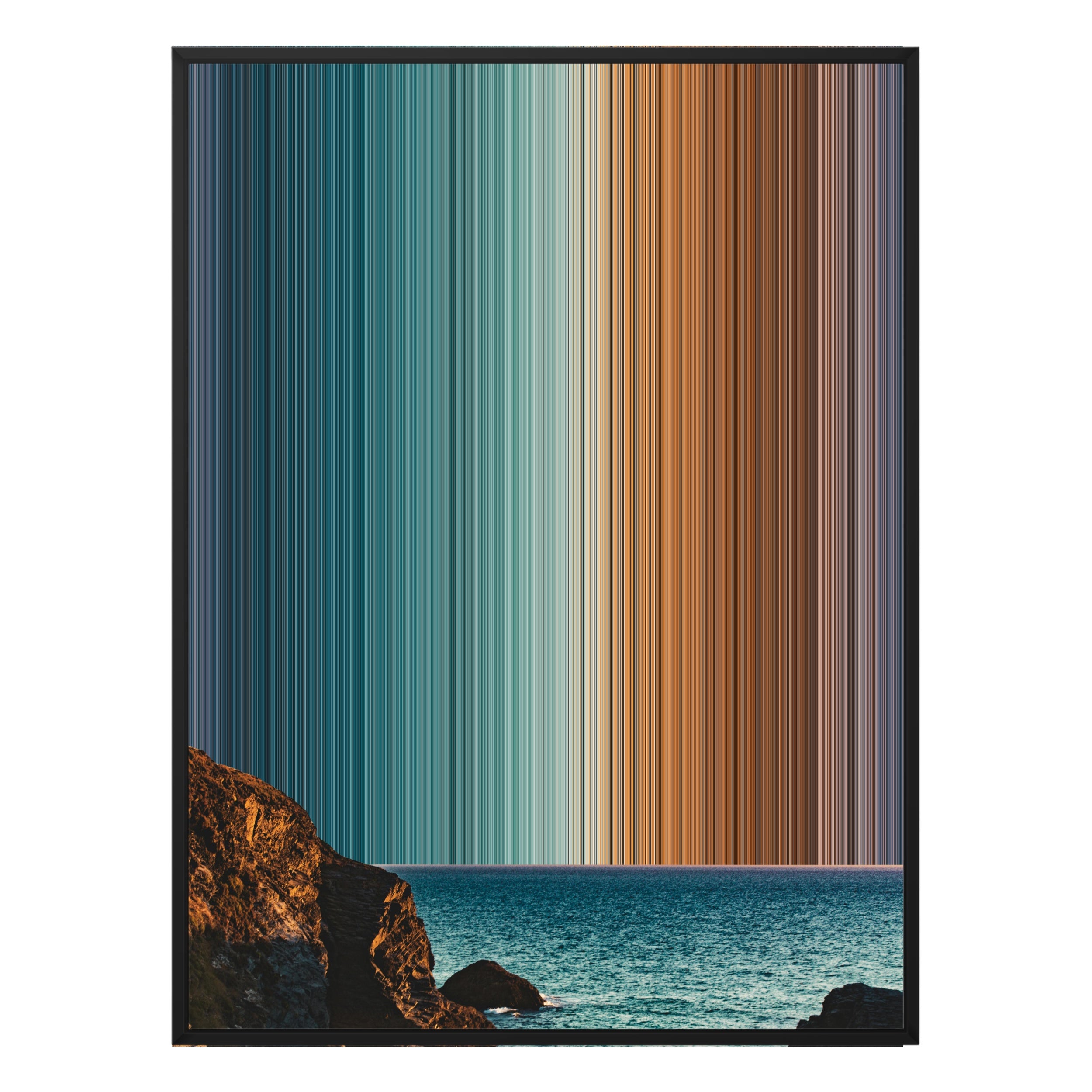 34×60" Metallic Float Frame Canvas - Black Frame variant